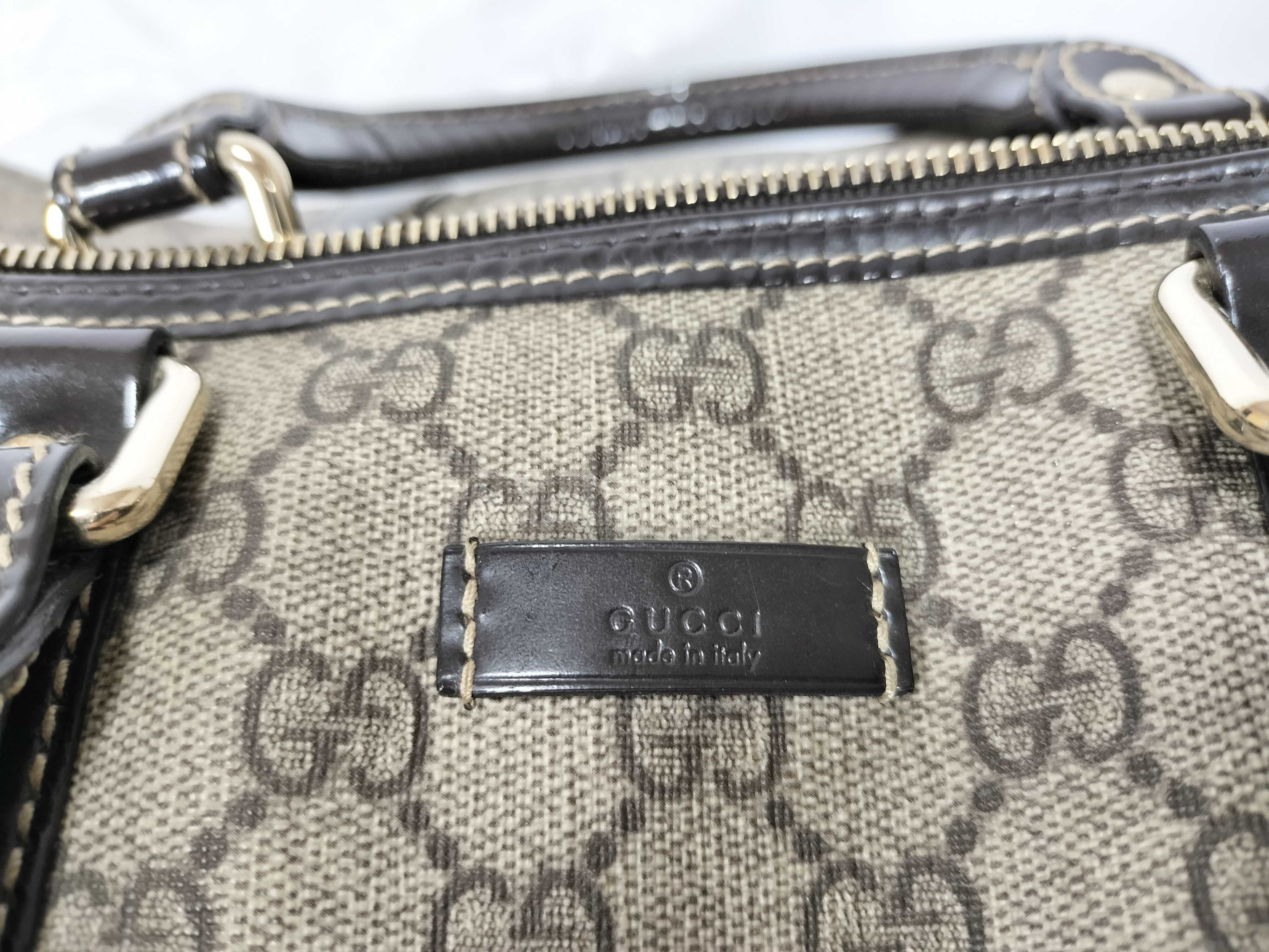 GG Logo PVC Leather Trimming Boston Tote Bag — view 13