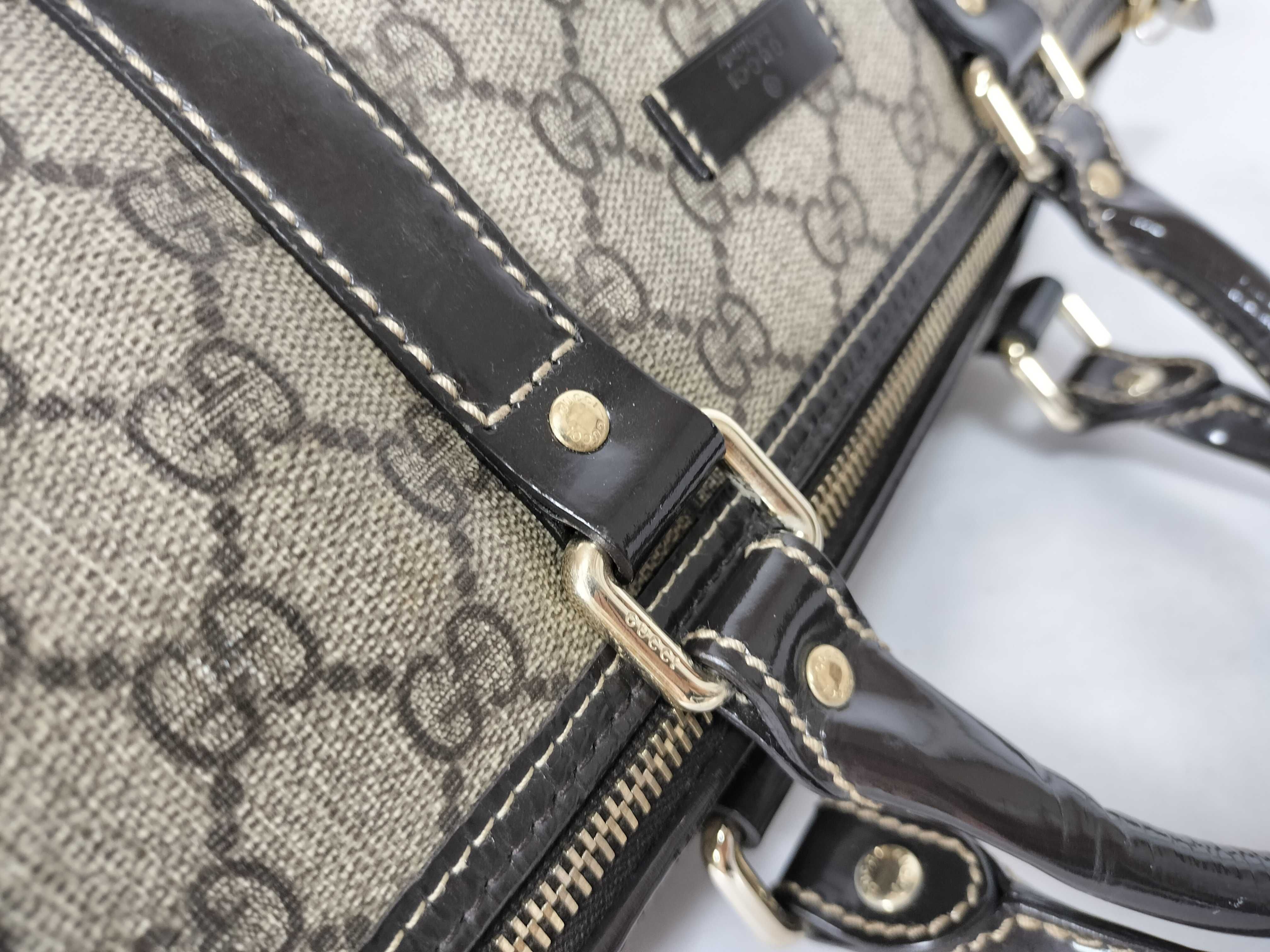 GG Logo PVC Leather Trimming Boston Tote Bag — view 5