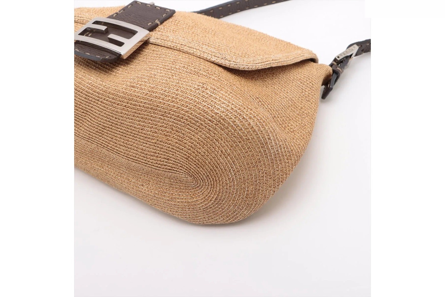 Selleria Mamma Baguette Leather Raffia Shoulder Bag — view 3