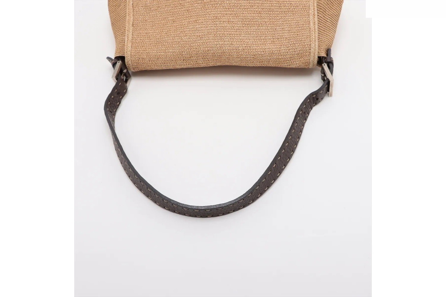 Selleria Mamma Baguette Leather Raffia Shoulder Bag — view 5