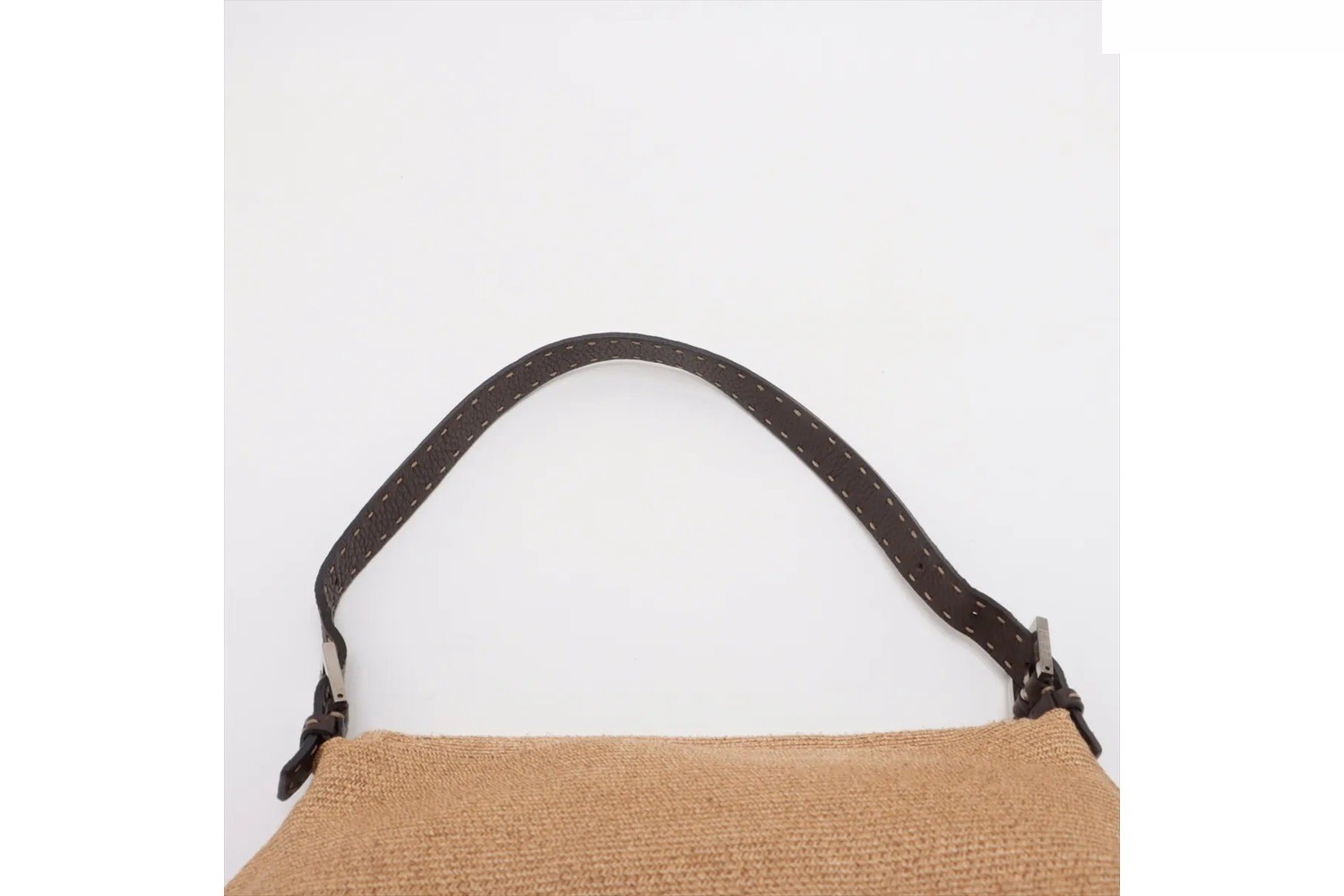 Selleria Mamma Baguette Leather Raffia Shoulder Bag — view 6