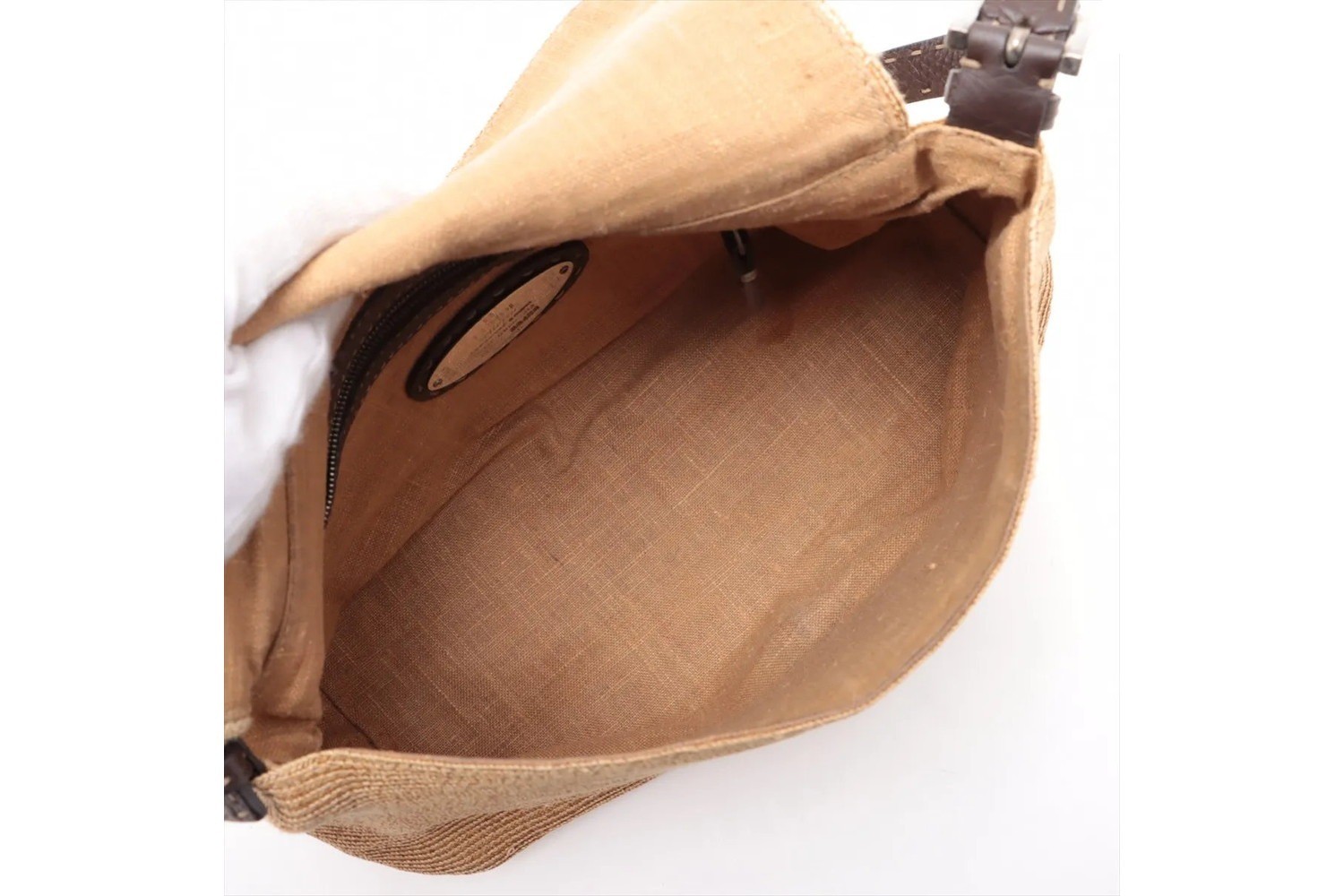 Selleria Mamma Baguette Leather Raffia Shoulder Bag — view 7