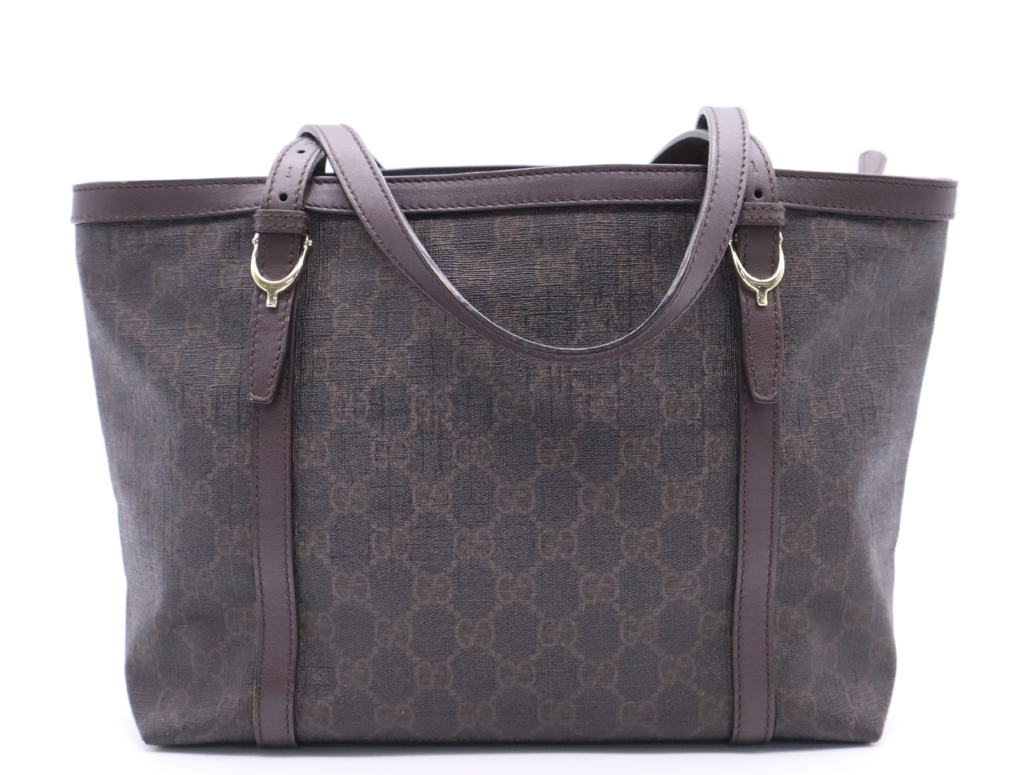 336776 Canvas x Leather GG Supreme Tote Bag, Brown, Gold Hardware, with Dust Bag. — view 2