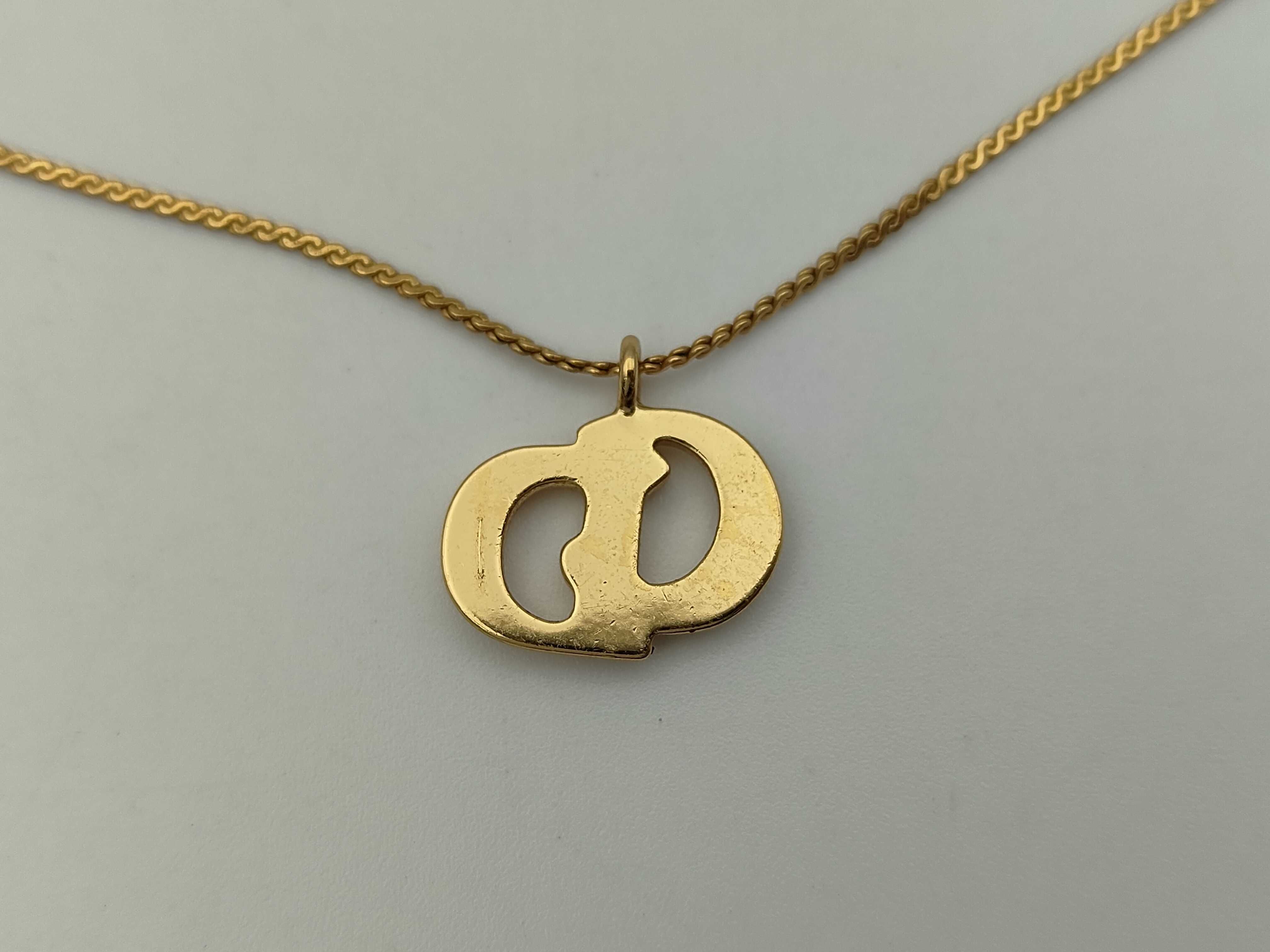 CD logo curb chain gold necklace — view 2