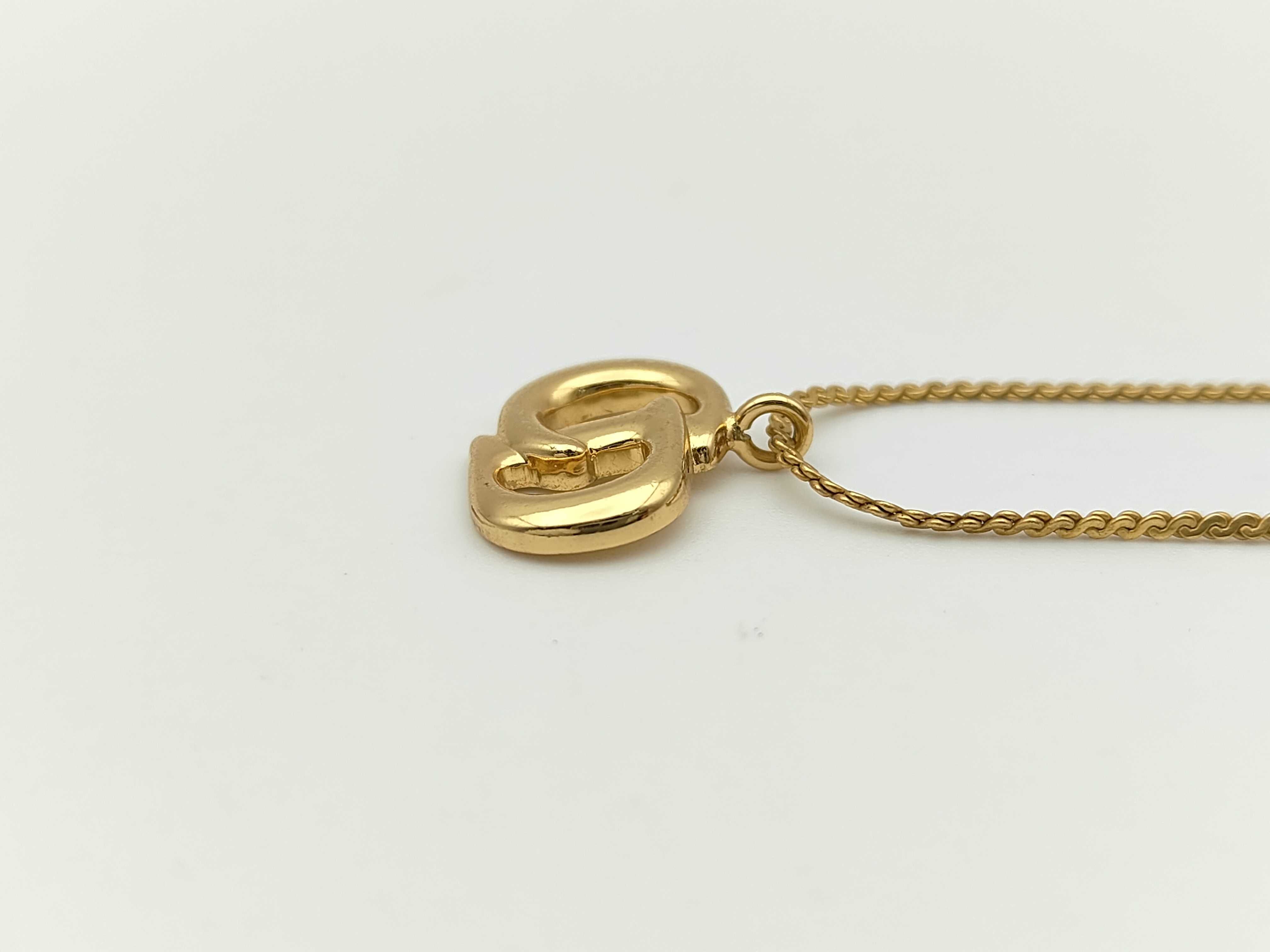 CD logo curb chain gold necklace — view 3