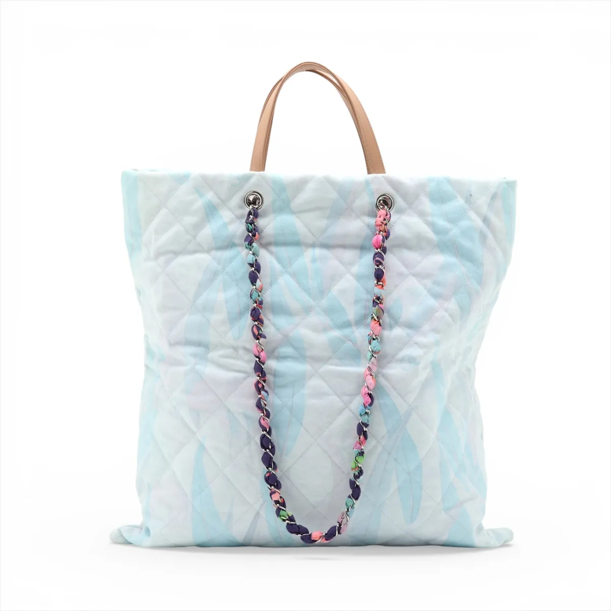 Jungle Jeans Denim x Leather 2-Way Tote Bag, Coco Mark, Blue, Silver Hardware, 29635767, Serial Number 29 — view 2