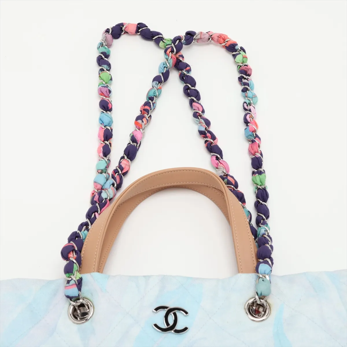 Jungle Jeans Denim x Leather 2-Way Tote Bag, Coco Mark, Blue, Silver Hardware, 29635767, Serial Number 29 — view 6