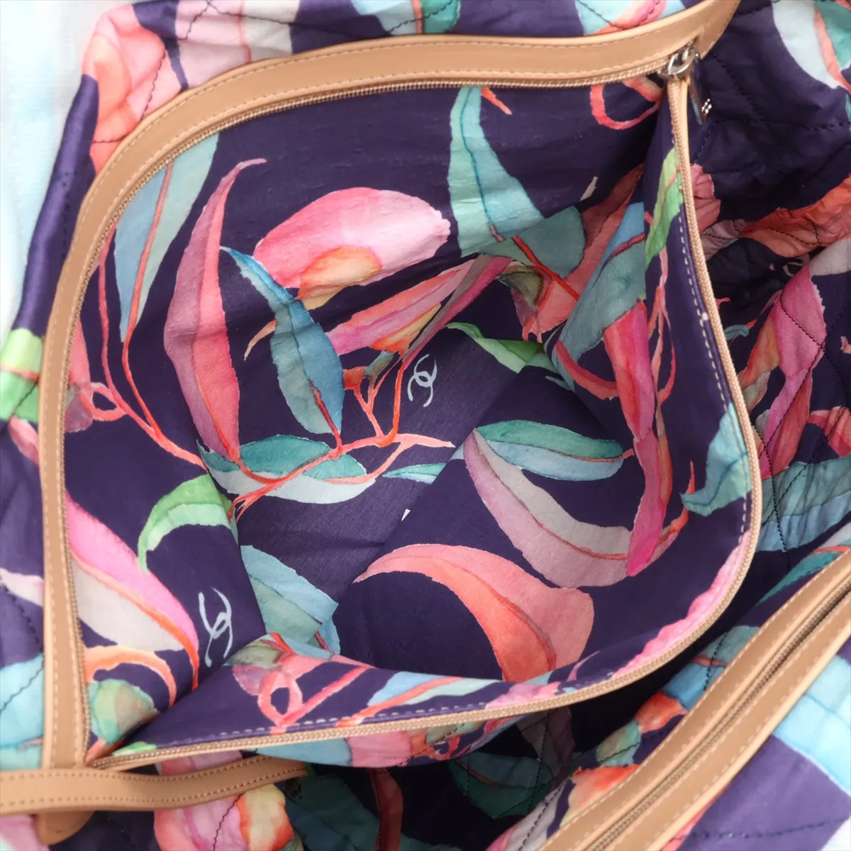 Jungle Jeans Denim x Leather 2-Way Tote Bag, Coco Mark, Blue, Silver Hardware, 29635767, Serial Number 29 — view 8