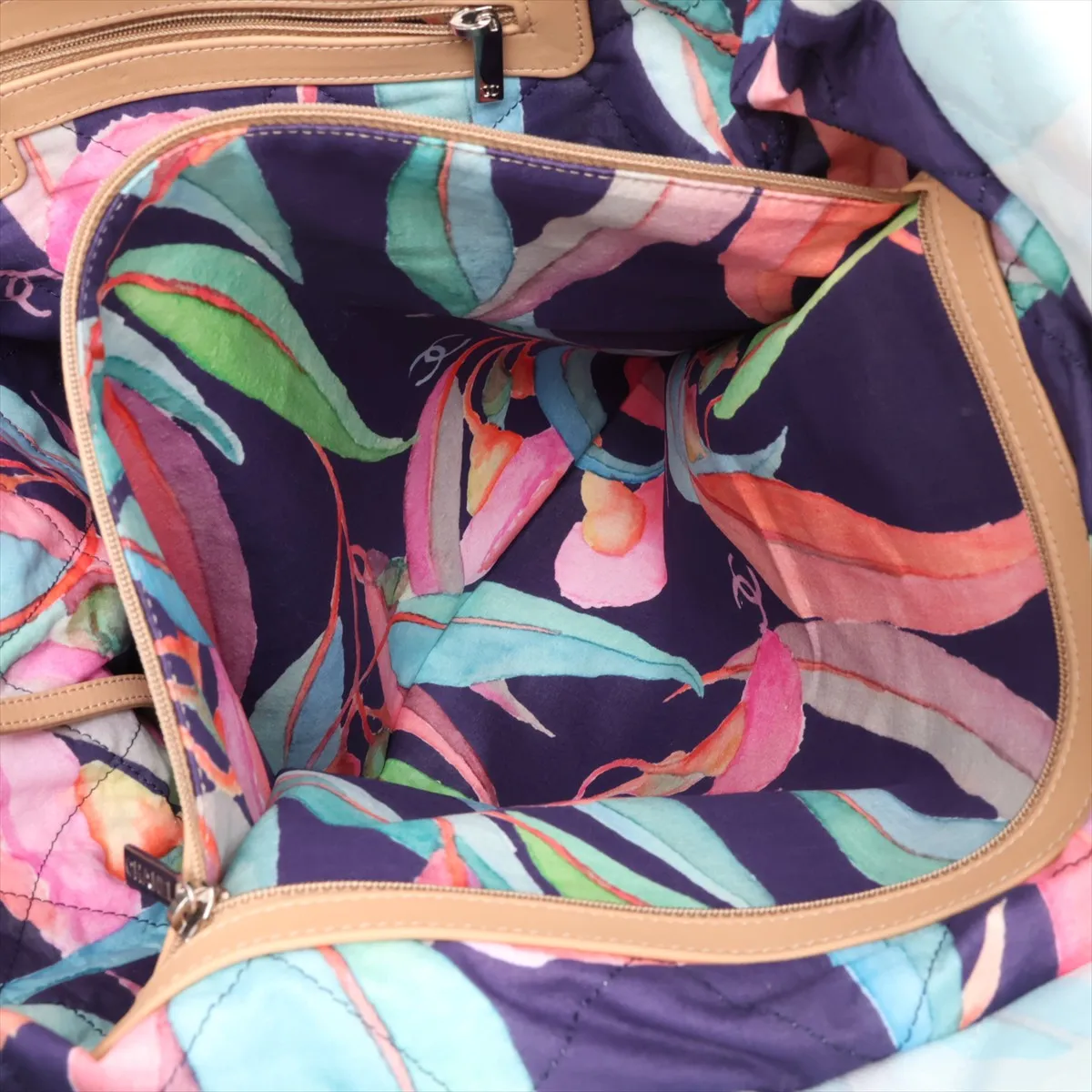 Jungle Jeans Denim x Leather 2-Way Tote Bag, Coco Mark, Blue, Silver Hardware, 29635767, Serial Number 29 — view 9