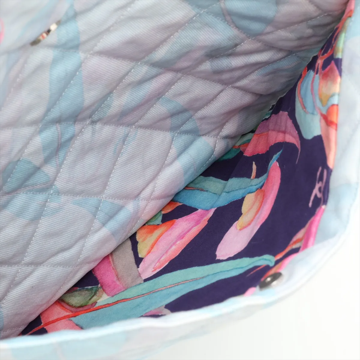 Jungle Jeans Denim x Leather 2-Way Tote Bag, Coco Mark, Blue, Silver Hardware, 29635767, Serial Number 29 — view 10