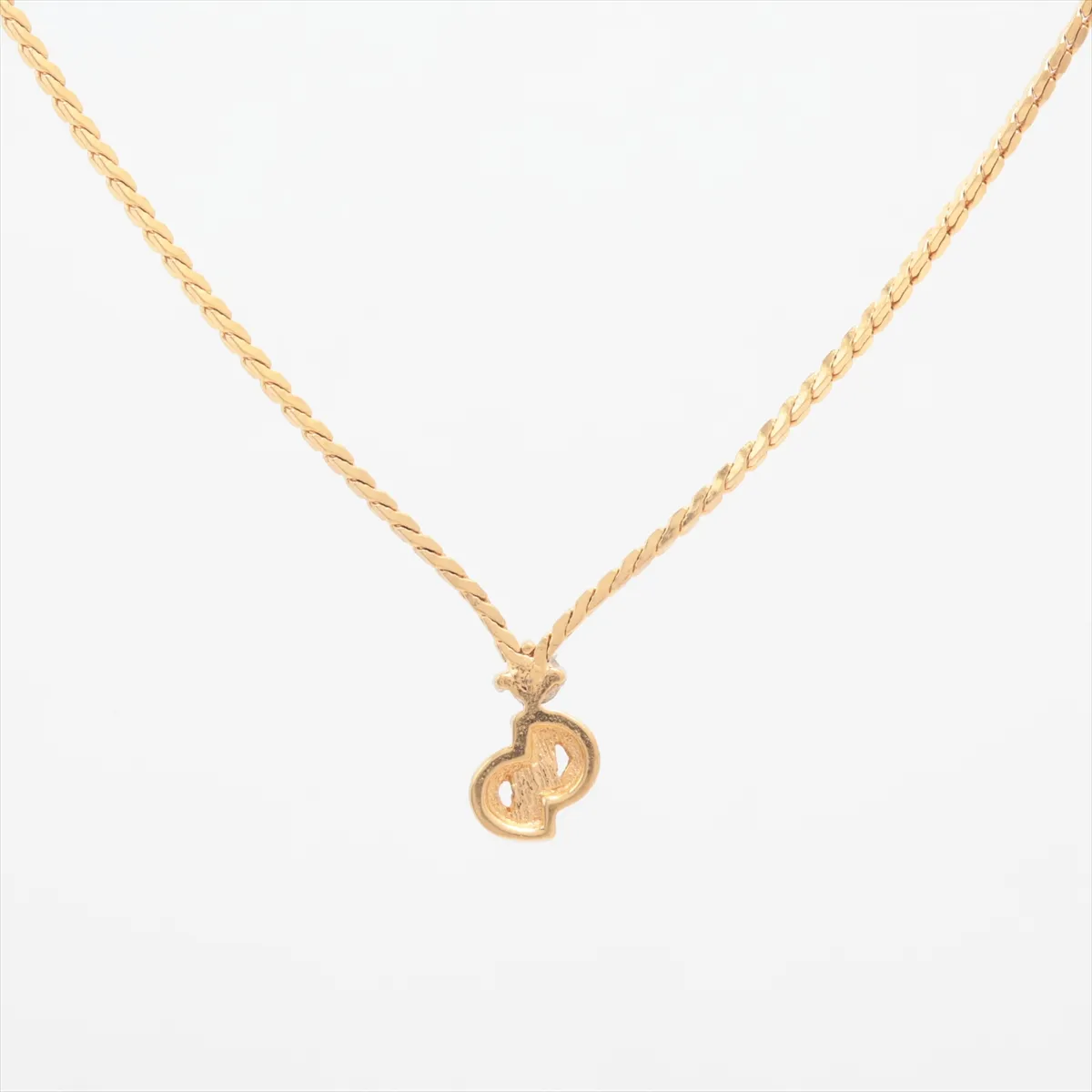 CD logo necklace, GP gold. Shows signs of wear, — view 2