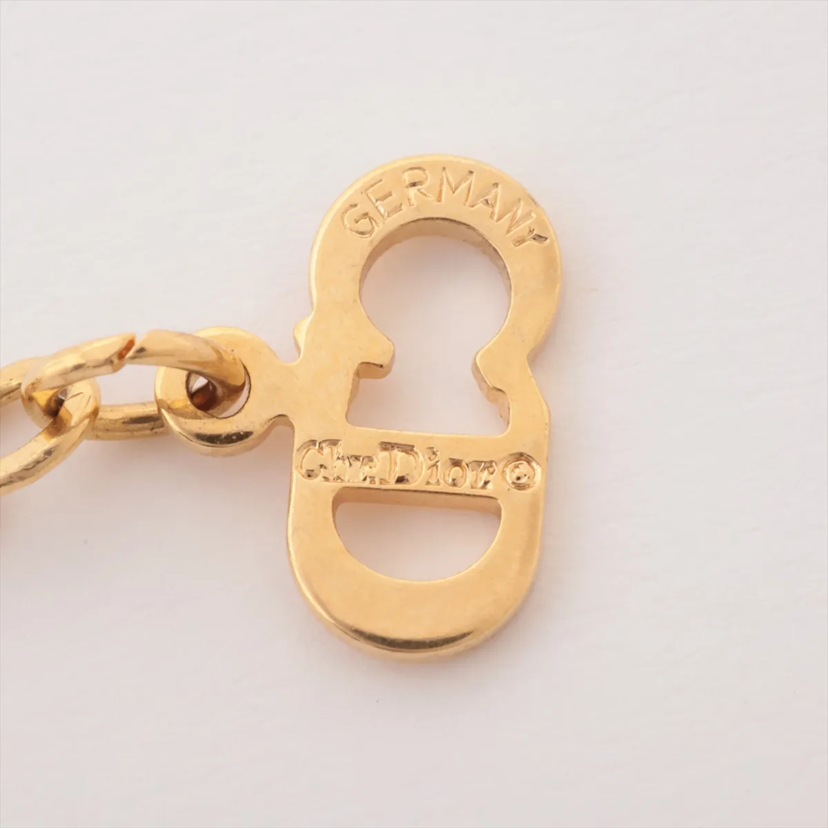 CD logo necklace, GP gold. Shows signs of wear, — view 4