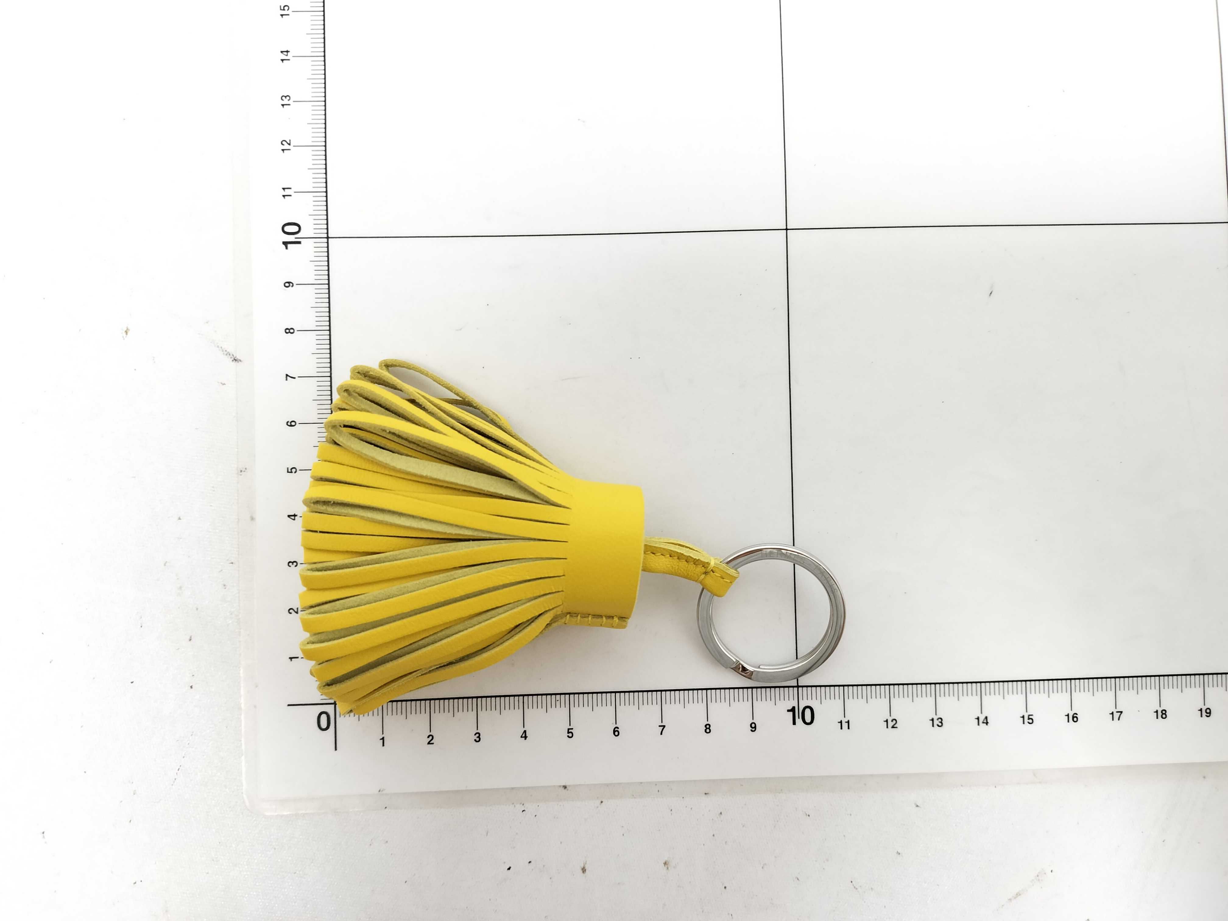 Carmen K-stamp charm, Agneau Milo yellow, key case — view 10