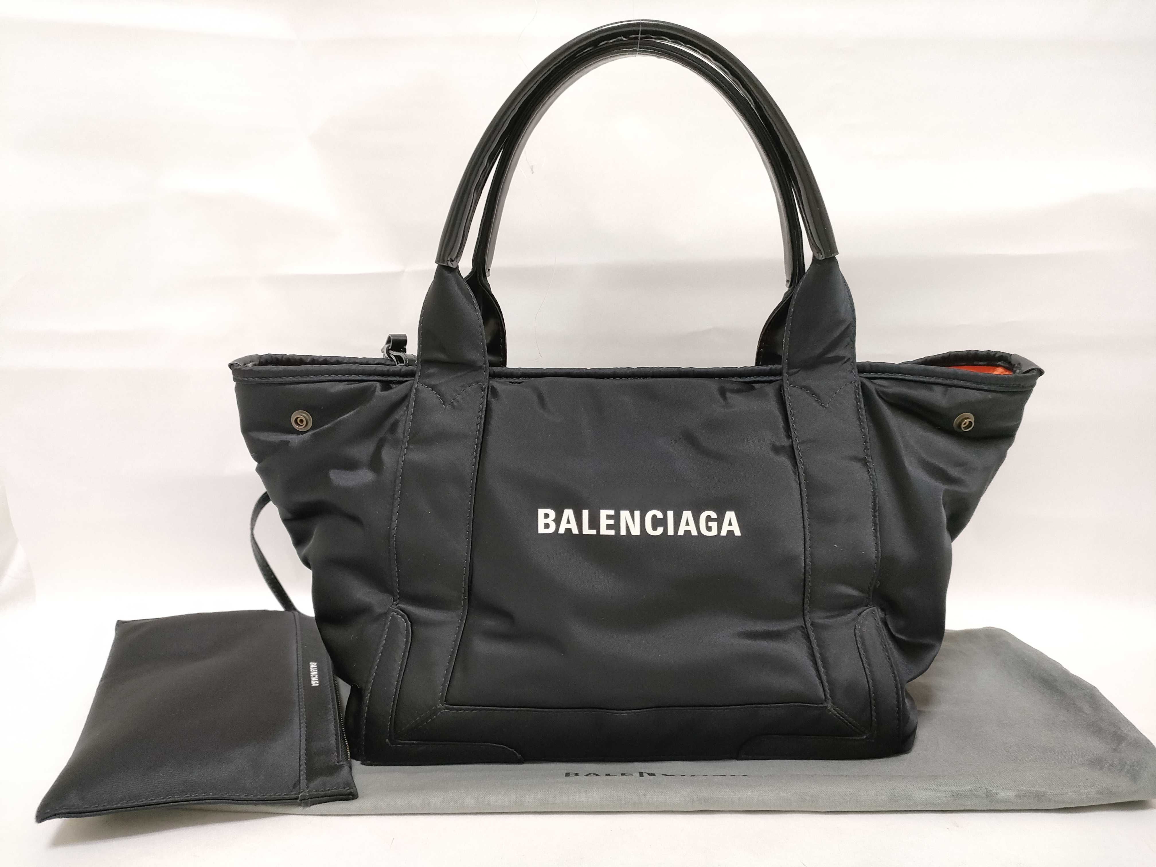 Navy Cabas Nylon x Leather Handbag Black 339933 Handbag