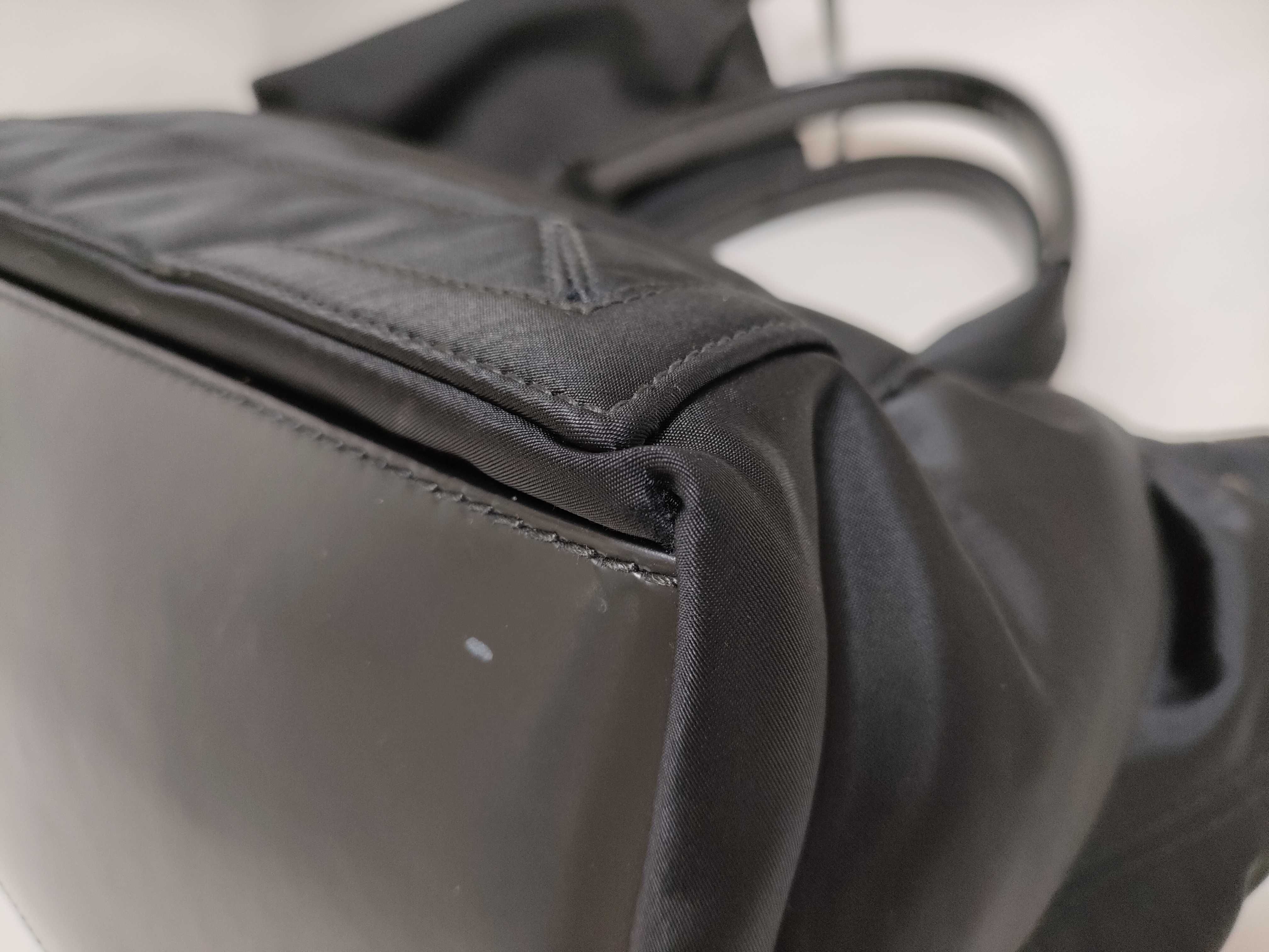 Navy Cabas Nylon x Leather Handbag Black 339933 Handbag — view 6