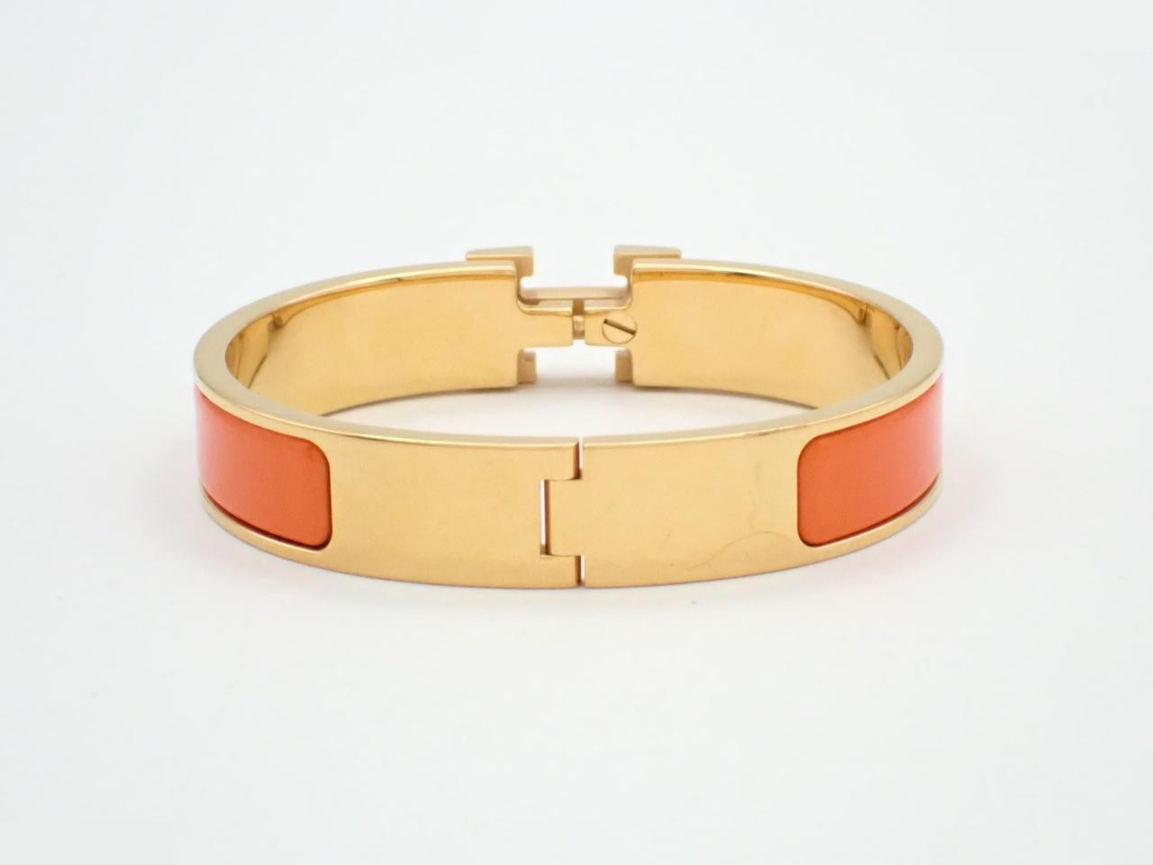 Click H Bangle, Orange/Gold Color, Wrist Circumference Approx. 15cm — view 2