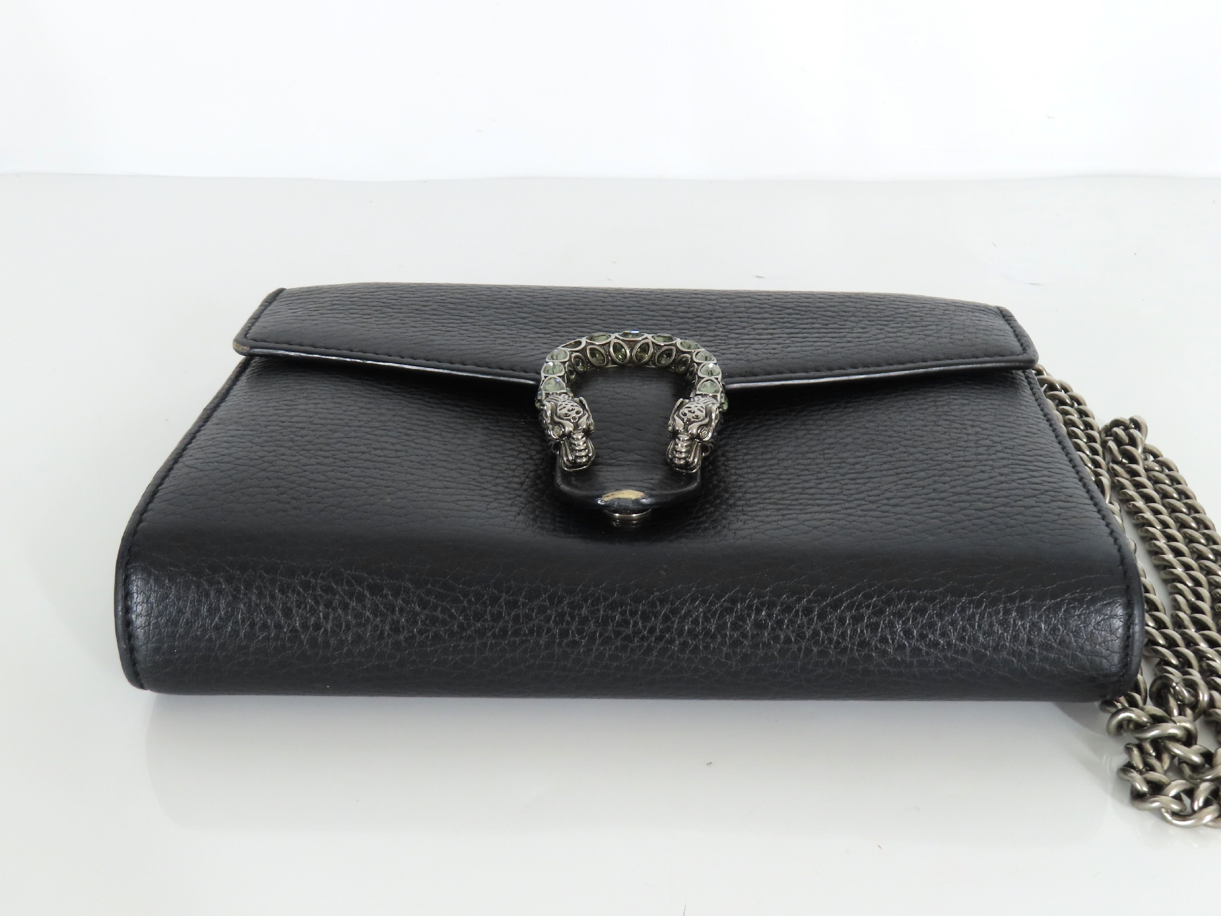 Dionysus 401231 Leather Chain Wallet Black Shoulder Bag — view 6