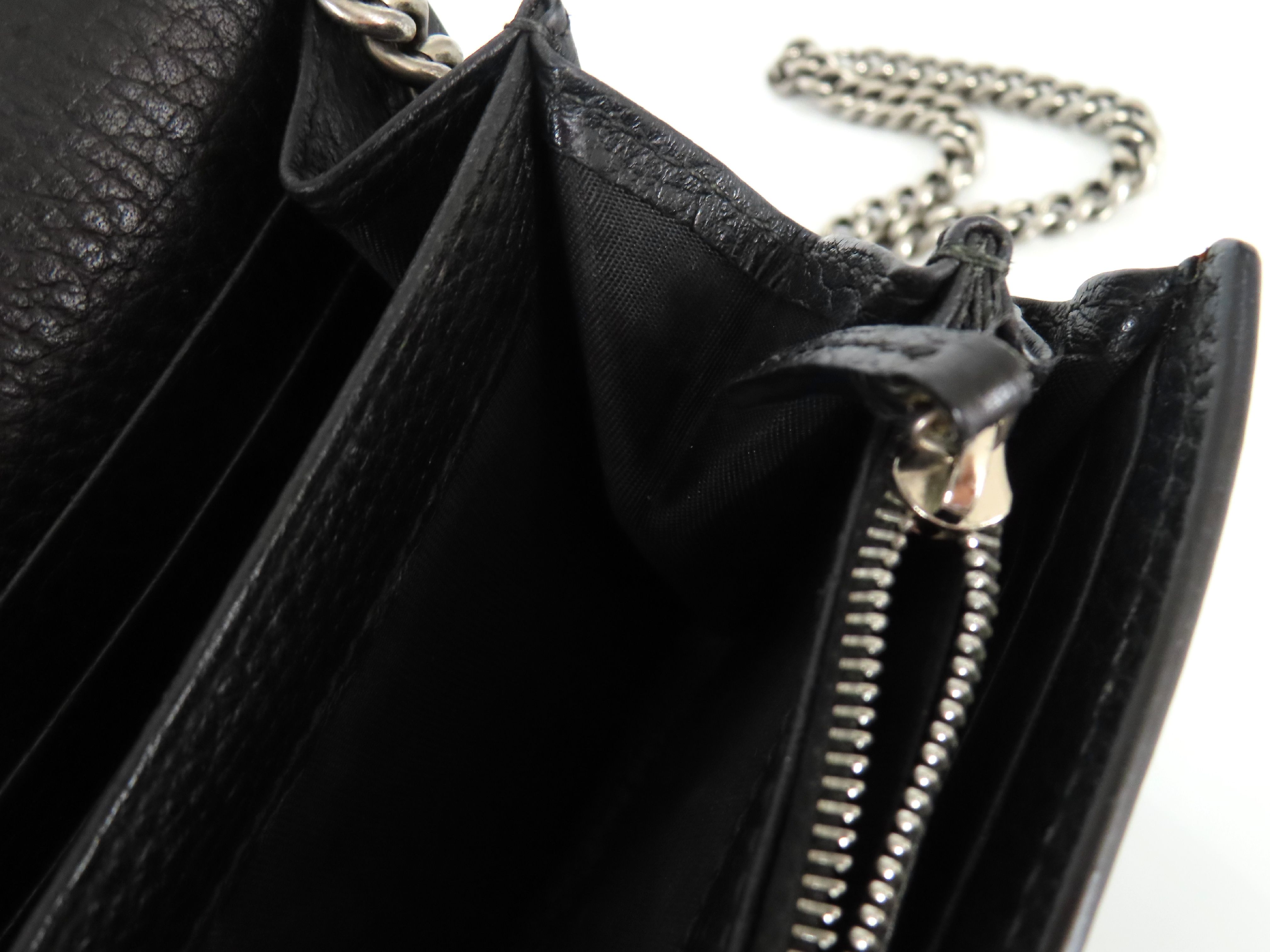 Dionysus 401231 Leather Chain Wallet Black Shoulder Bag — view 8