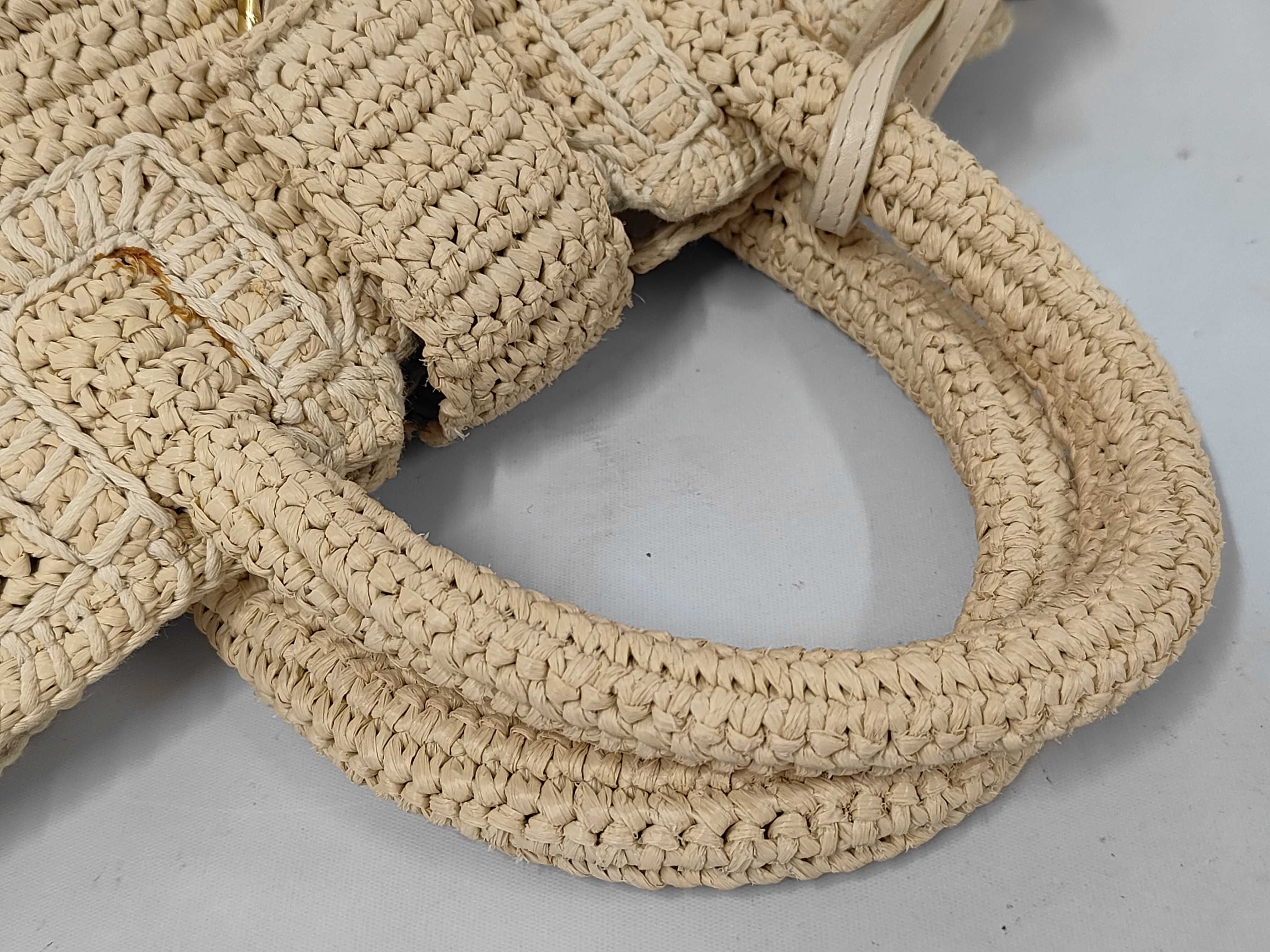 Baby Downtown Cabas Beige Raffia Handbag — view 3