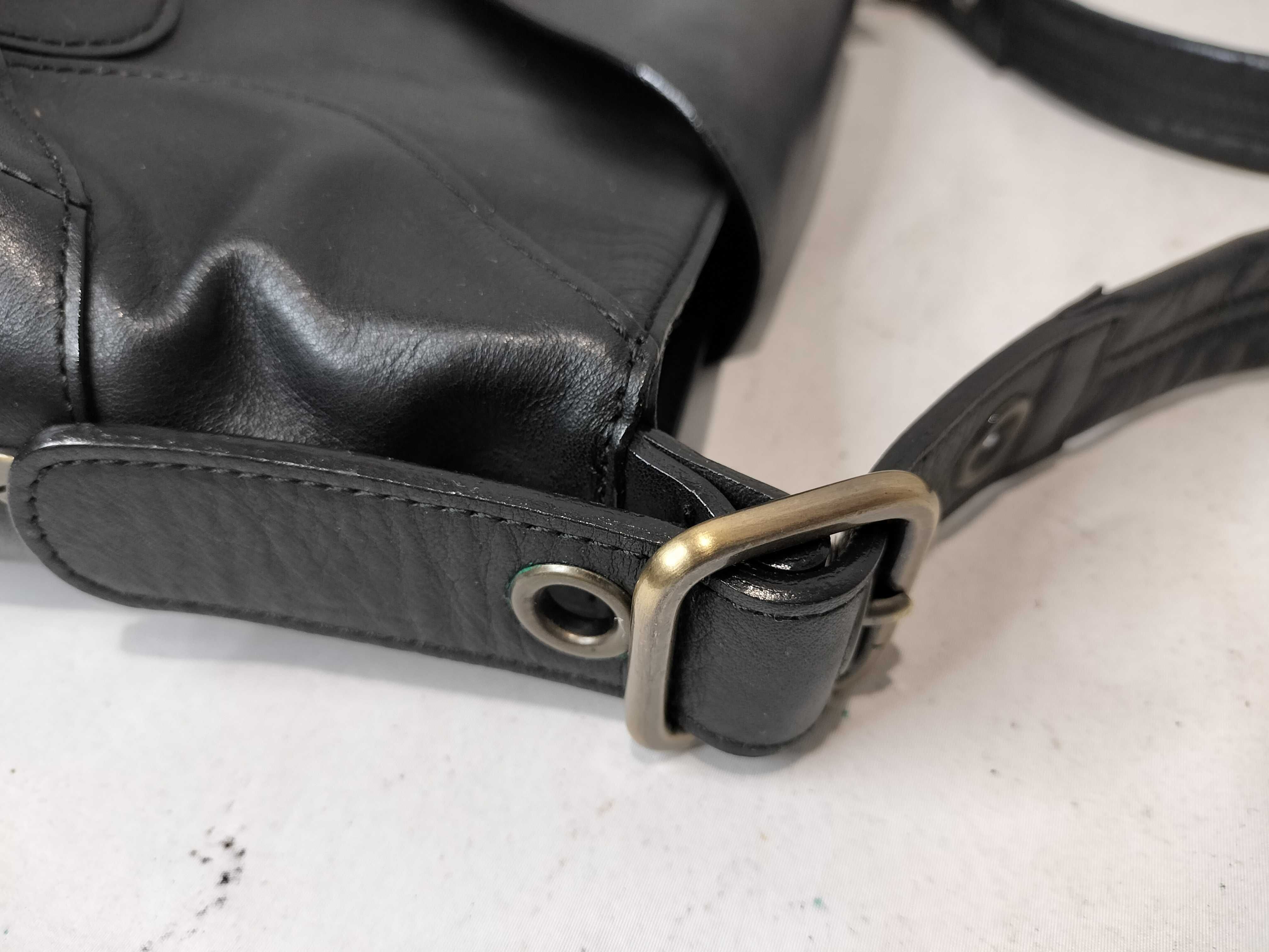 leather one-shoulder bag, black handbag — view 6