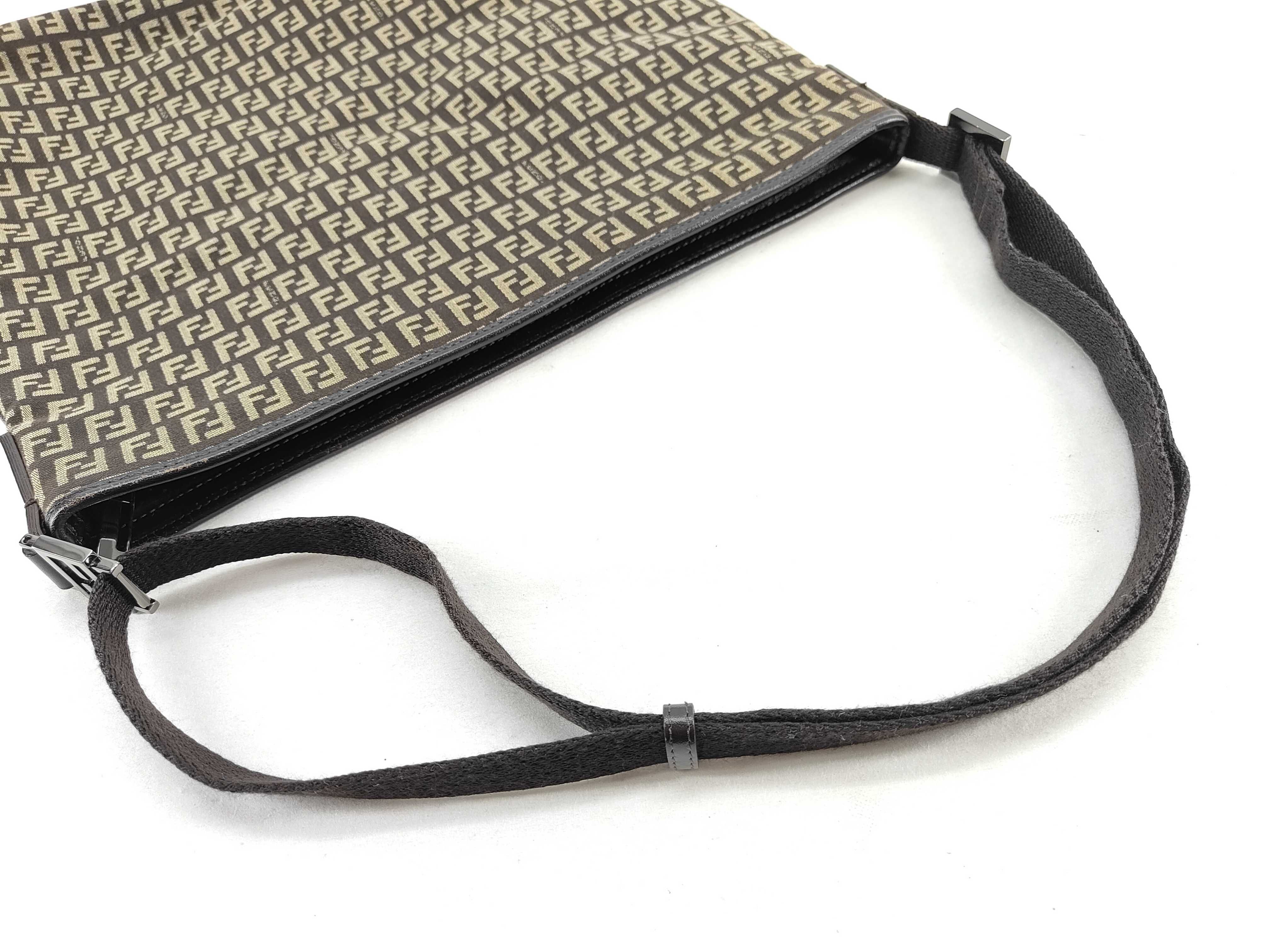 shoulder bag, no gusset, Zucchino canvas, brown. — view 3