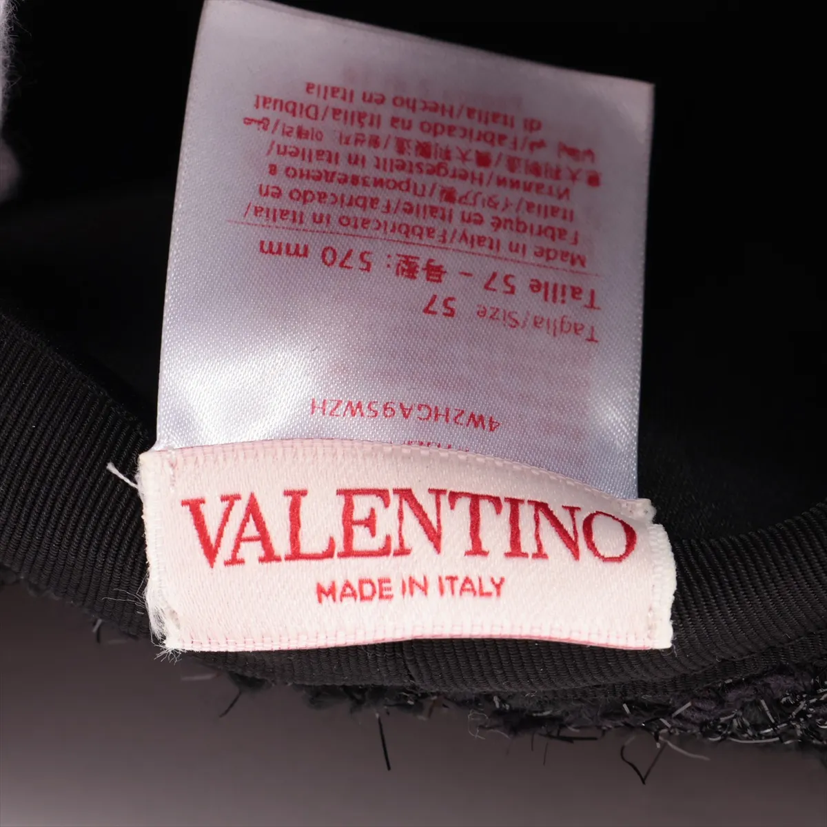 V-logo hat, size 57, cotton x rayon x nylon, black. — view 5