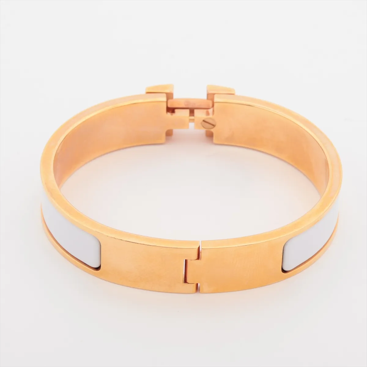 Click H Fan FI0232 Bangle GP Gold x White. Shows signs of wear, — view 2