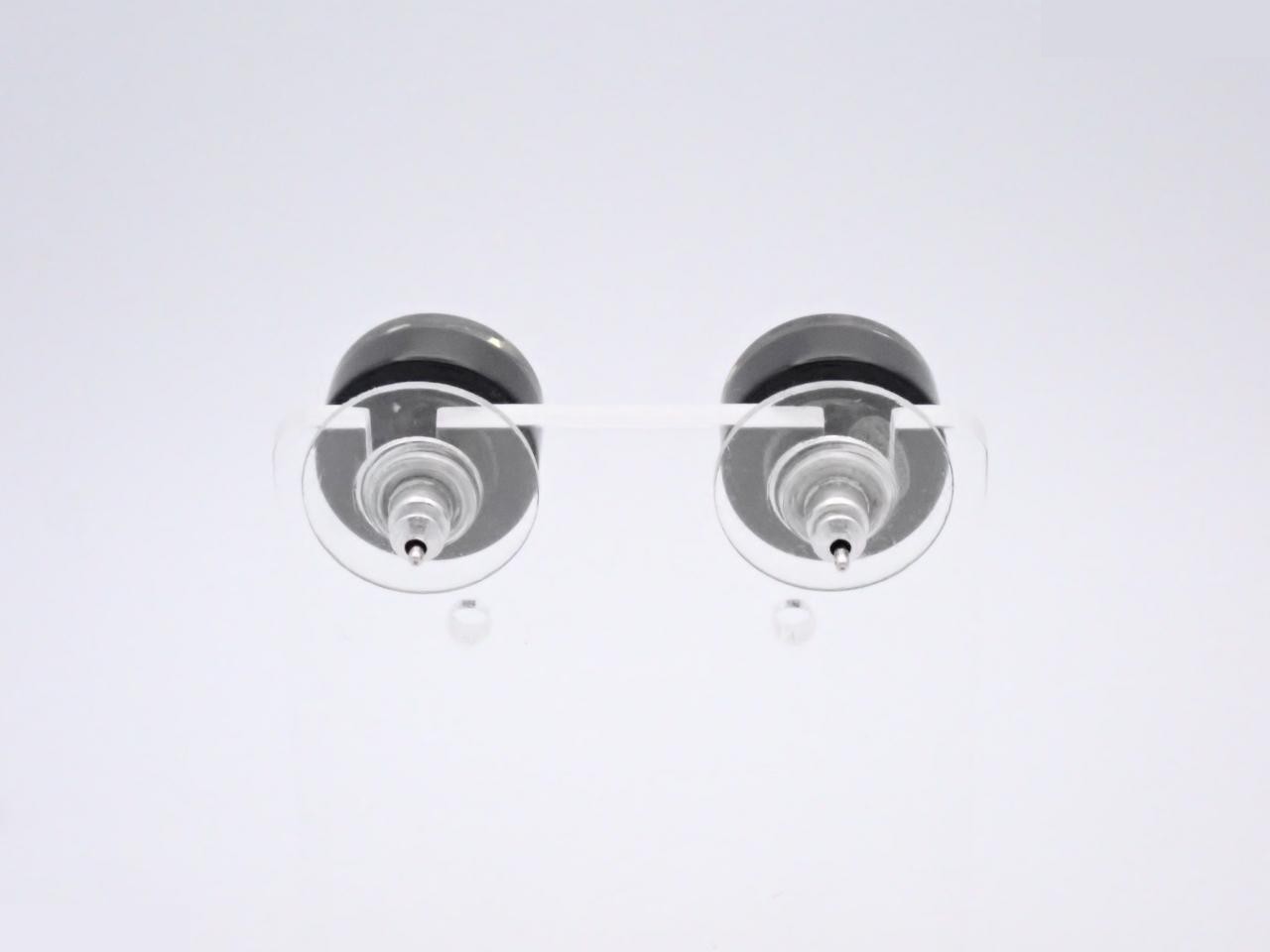 earrings, rhinestone, Coco Mark, black, silver — view 2