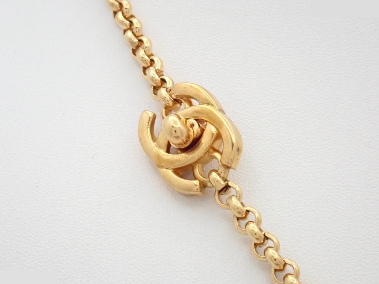 96P Turnlock Coco Mark Hoop Necklace Chain (approx. 60cm) — view 2