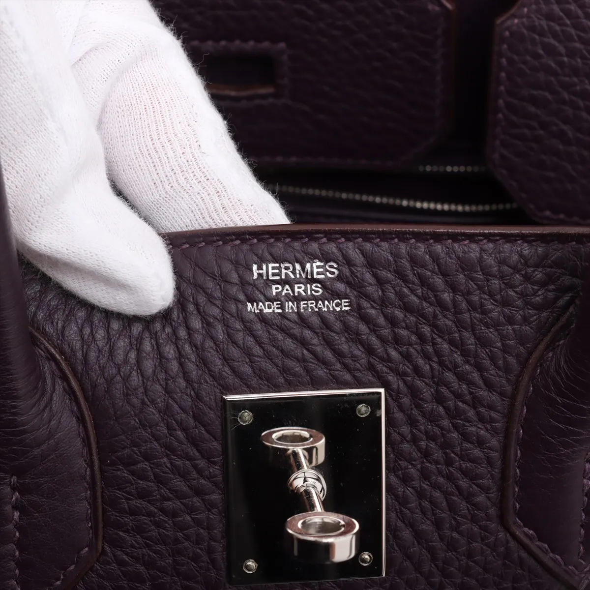 [Individually wrapped] Hermes Birkin 30 LeTourne Taurillon Clemence Cassis Silver hardware J:2006 — view 10