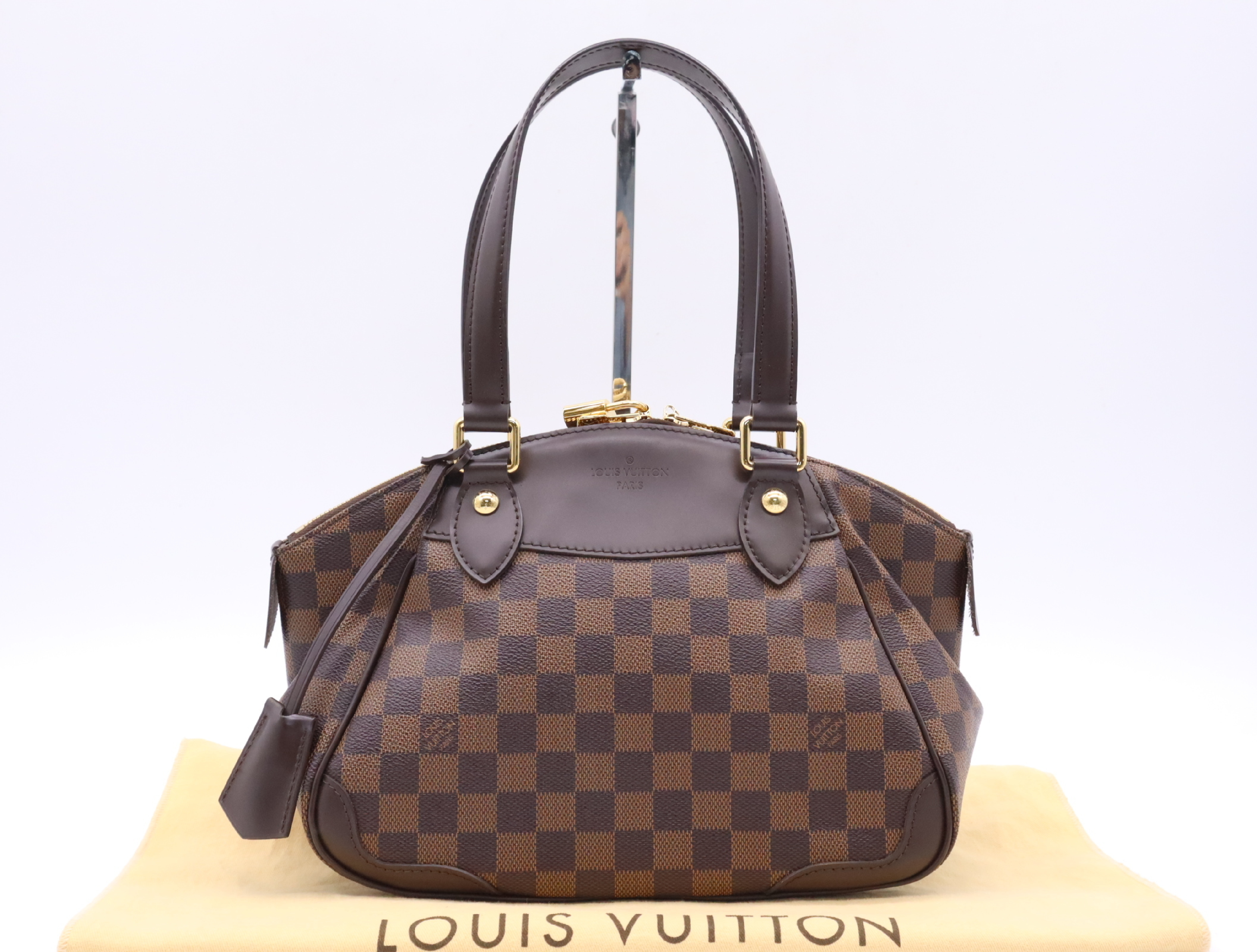 N41117 Damier Verona PM Handbag with padlock, 2 keys, clochette, and dust bag.