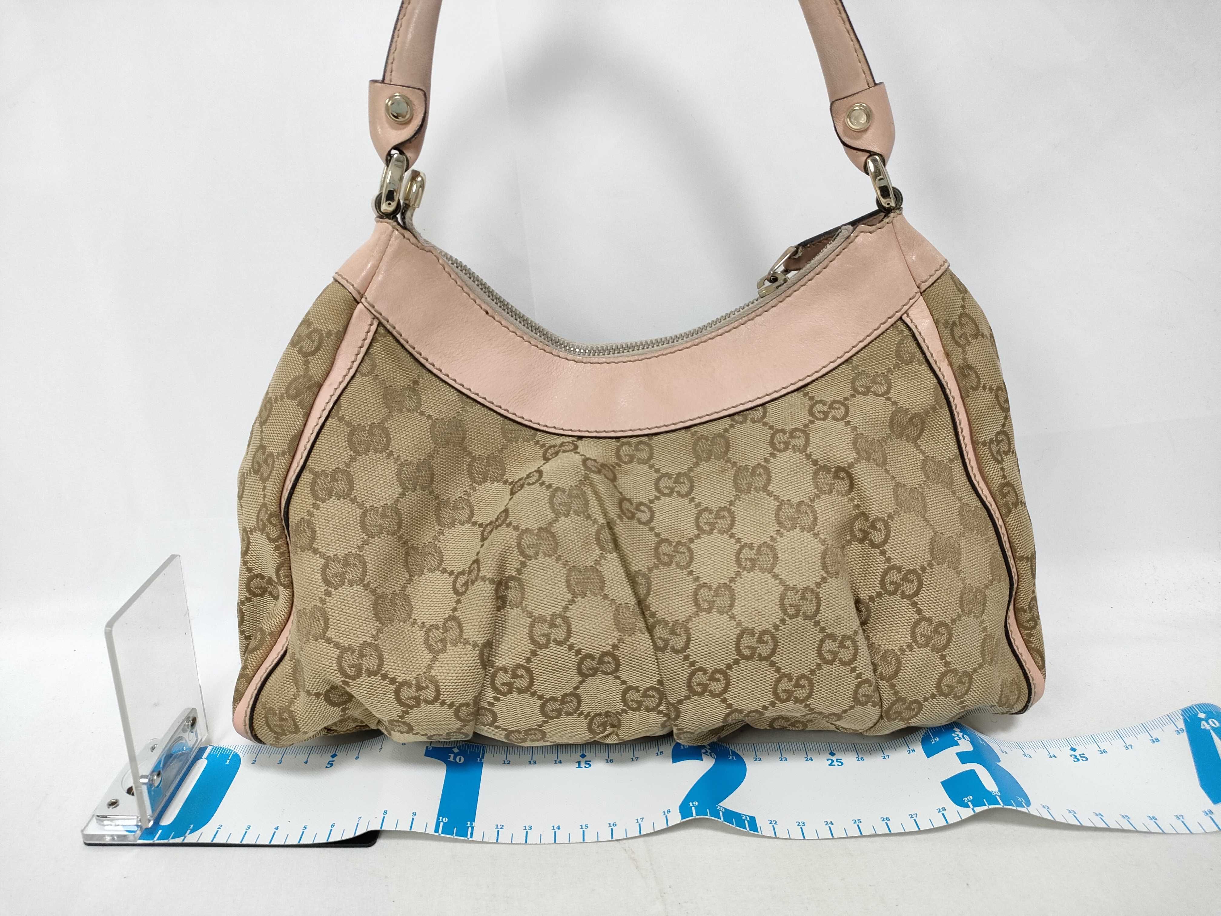 Pink GG Canvas Vintage D-Buckle Wrist Bag (Handbag) — view 2