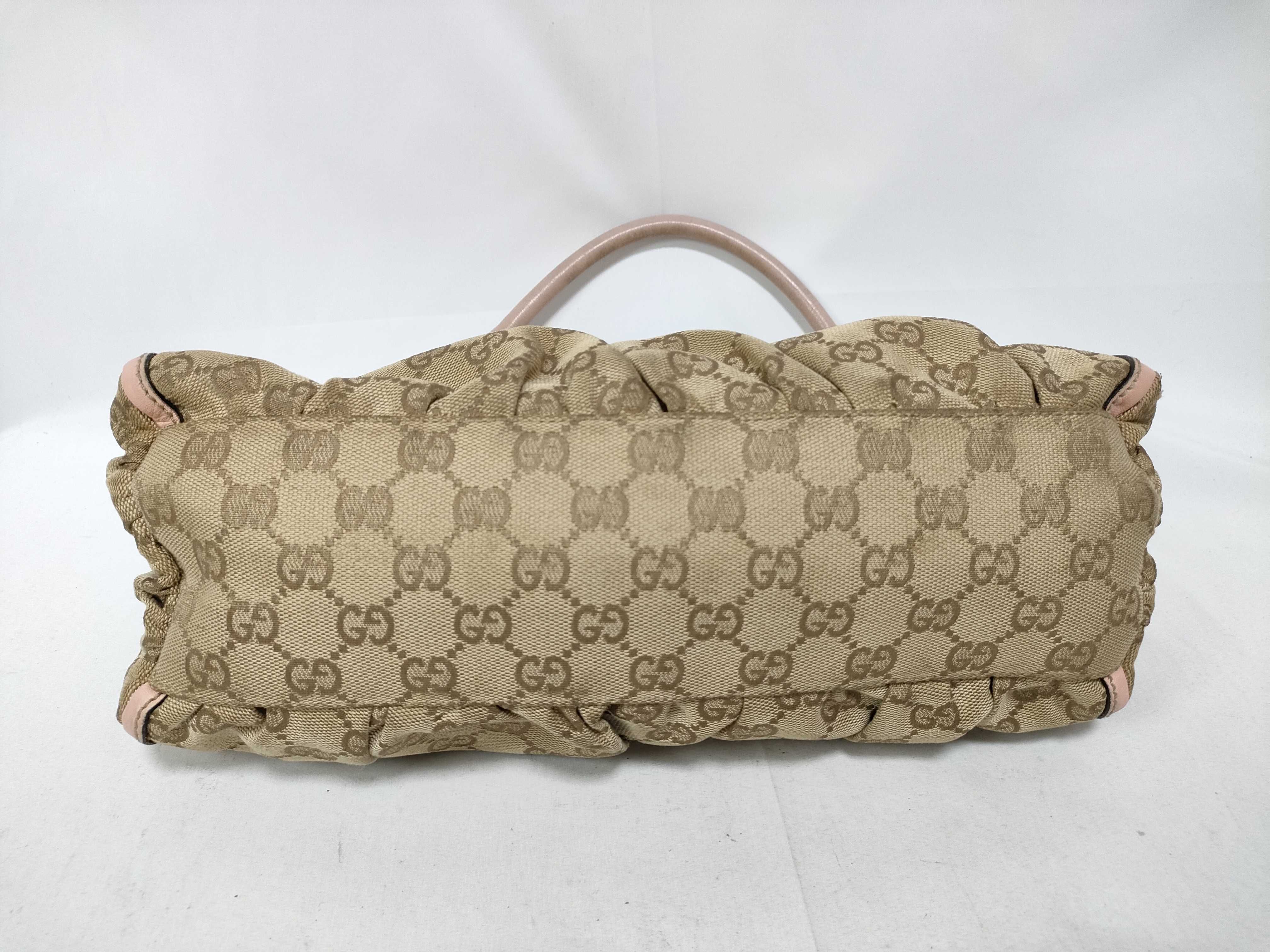 Pink GG Canvas Vintage D-Buckle Wrist Bag (Handbag) — view 3