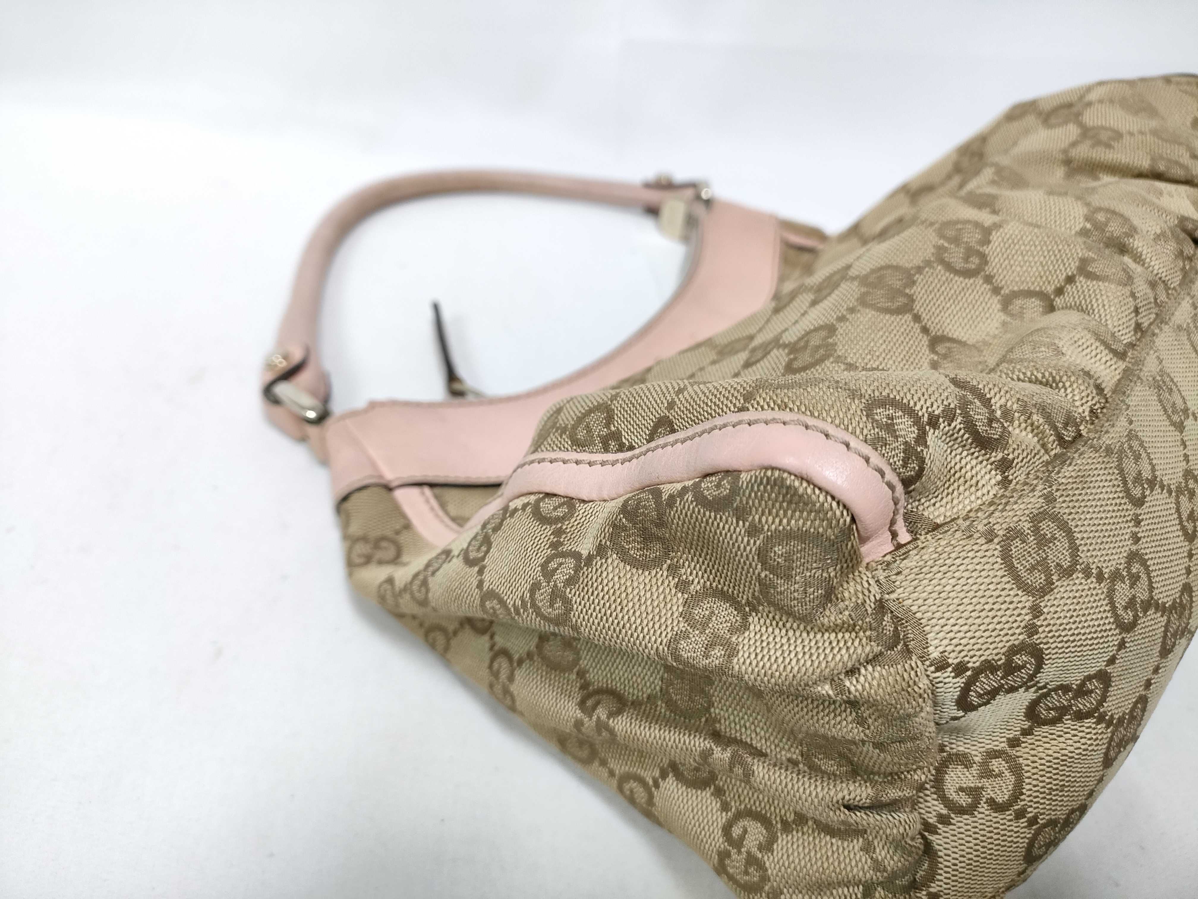 Pink GG Canvas Vintage D-Buckle Wrist Bag (Handbag) — view 6