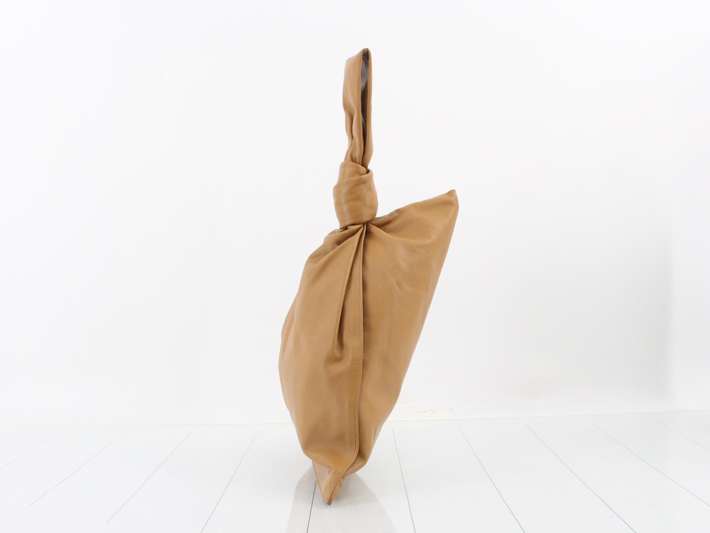 Twist handbag, leather, brown — view 3