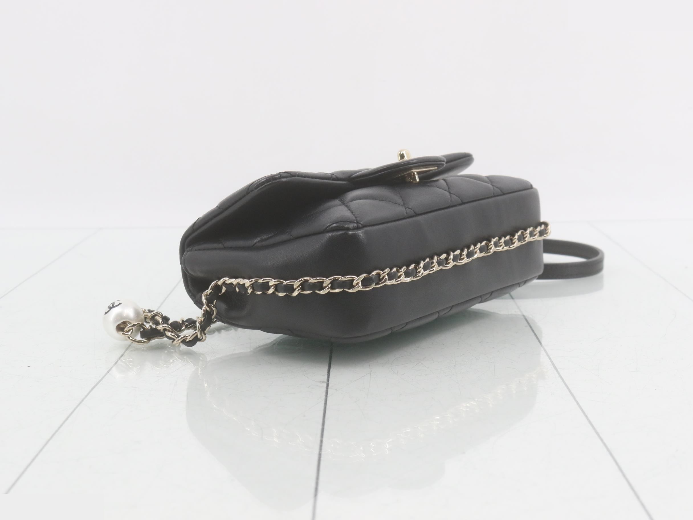 Matelassé Lambskin Turnlock Stone Chain Shoulder Bag — view 5