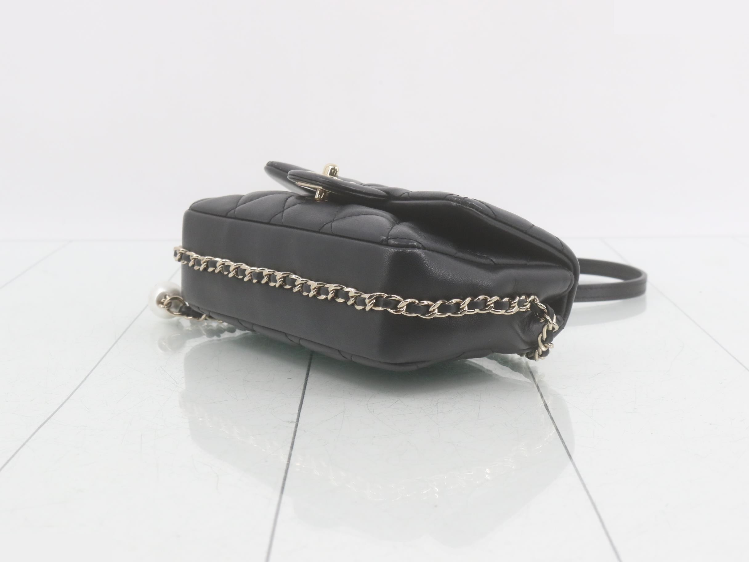 Matelassé Lambskin Turnlock Stone Chain Shoulder Bag — view 6