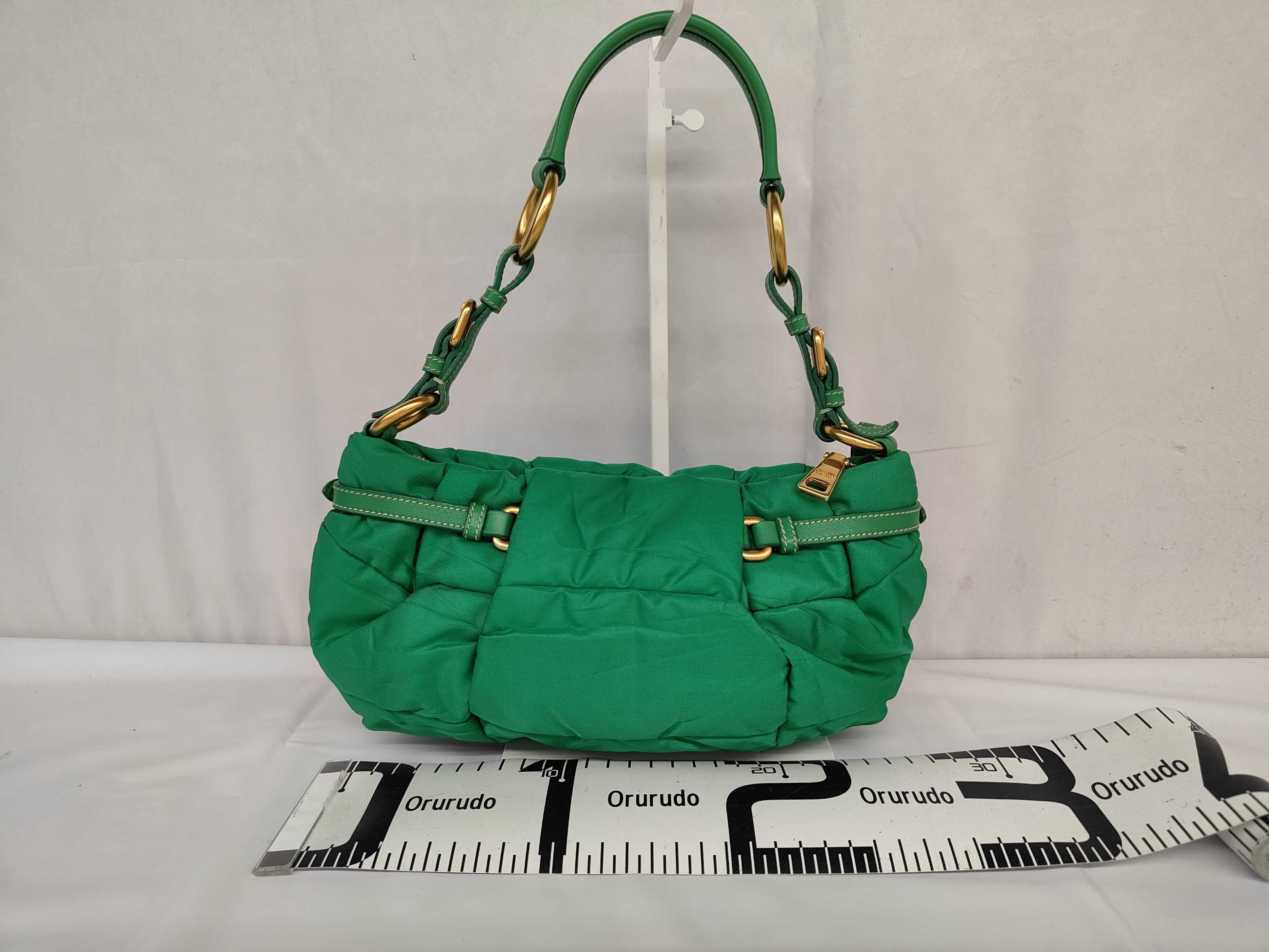 Crispy Nylon Gathered Handbag Aquamarina Handbag — view 2