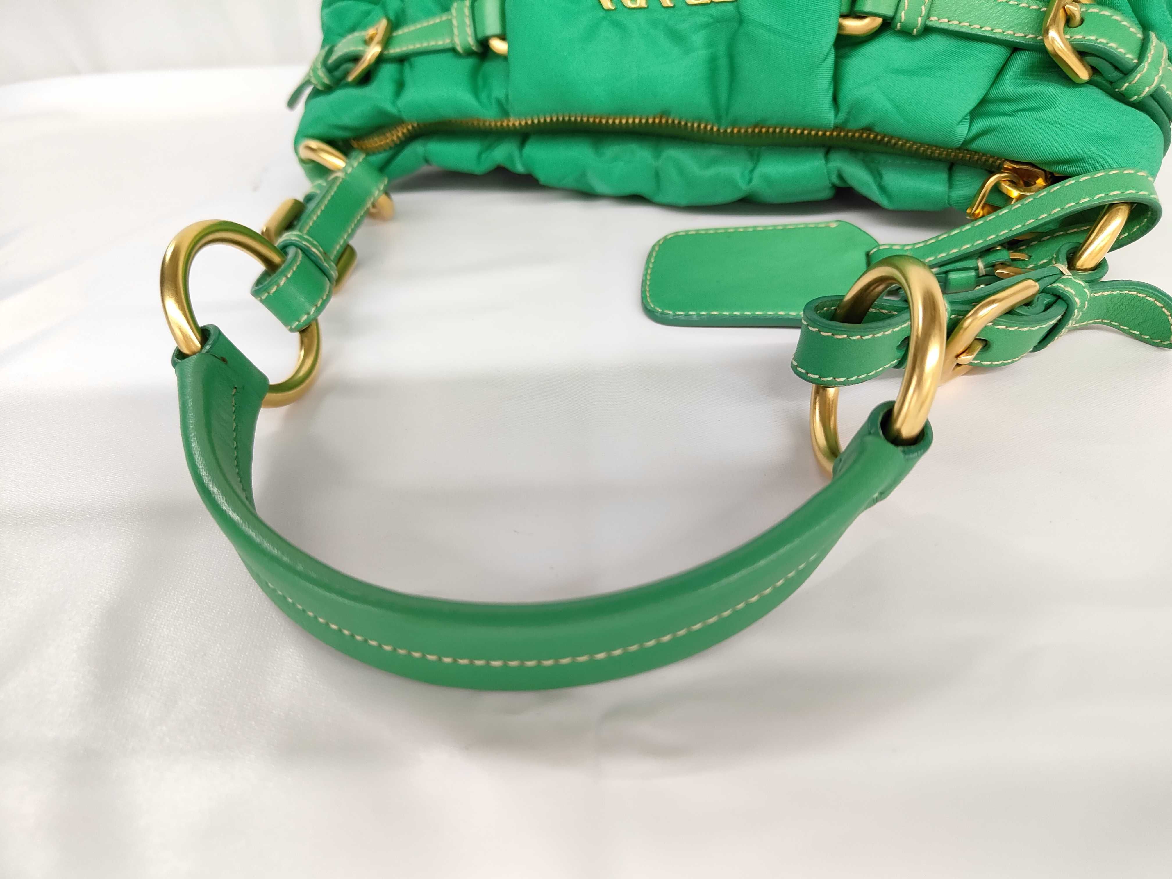 Crispy Nylon Gathered Handbag Aquamarina Handbag — view 3