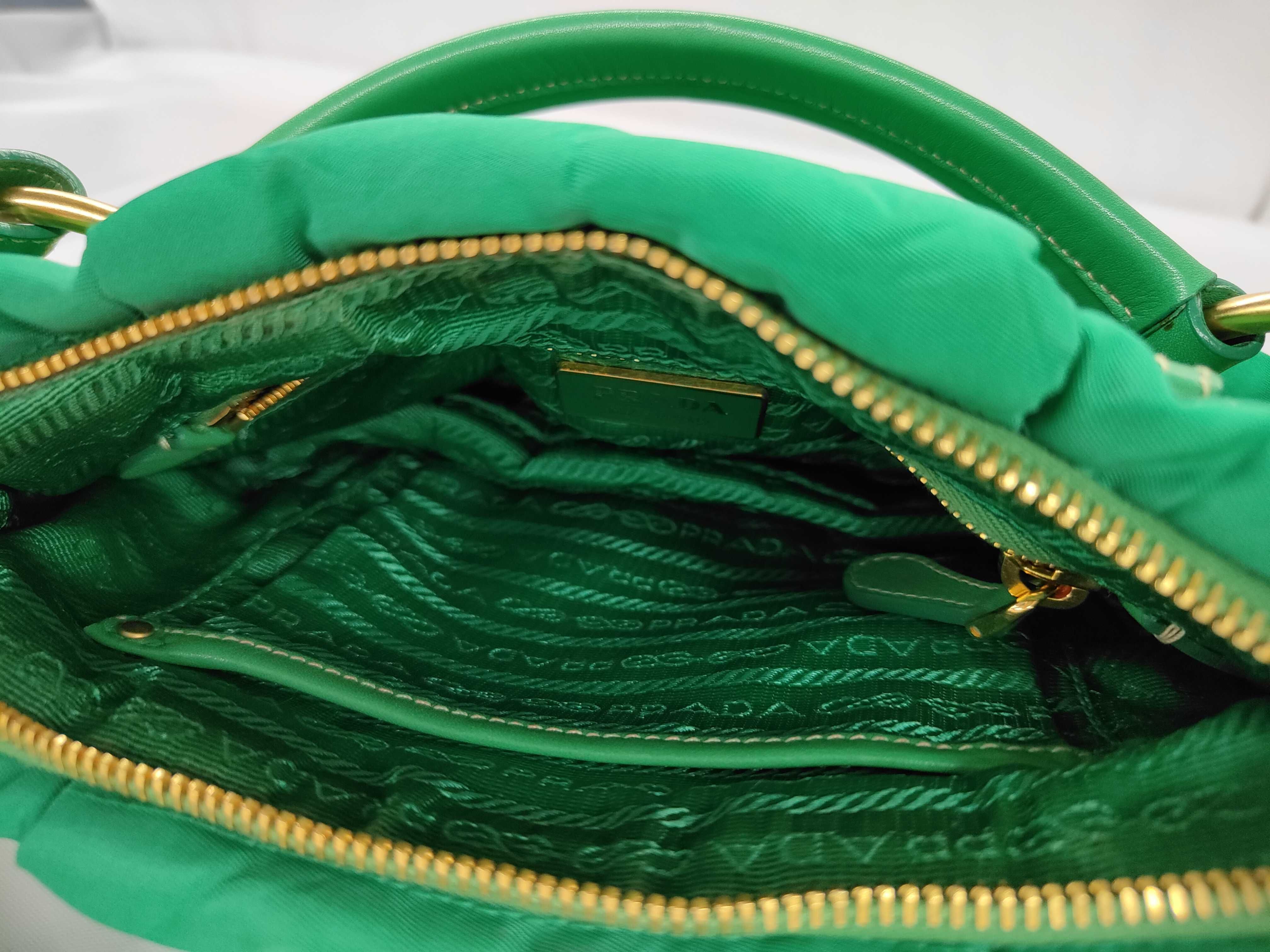 Crispy Nylon Gathered Handbag Aquamarina Handbag — view 10