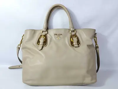 Soft Calf Leather Tote Bag 2-Way Handbag