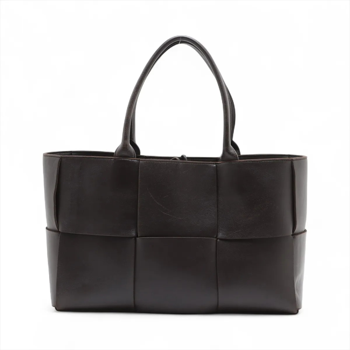 Maxi Intrecciato The Arco Tote Leather Tote Bag Brown — view 2