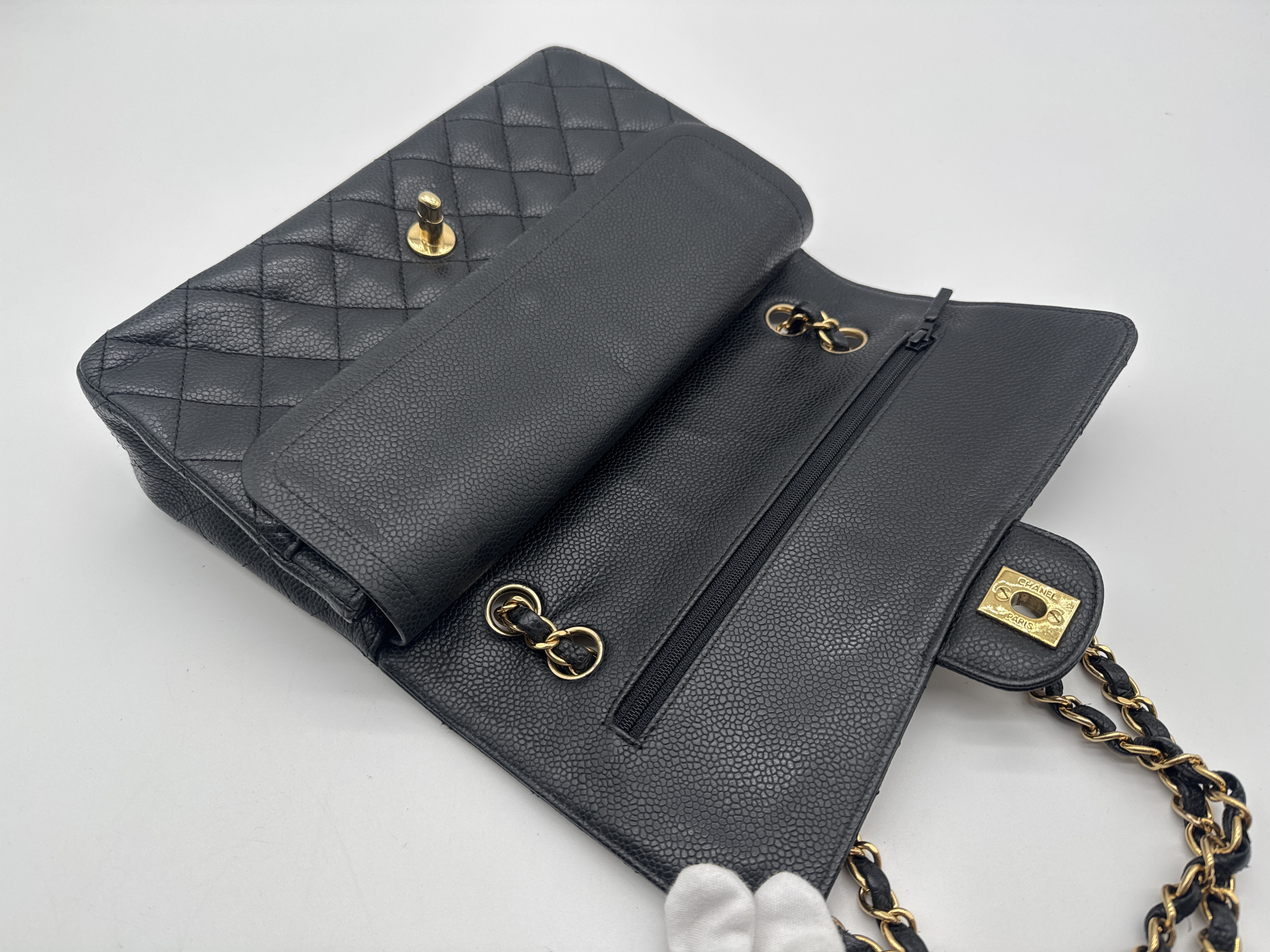 Caviar Skin Matelassé 25 Double Flap Handbag — view 9