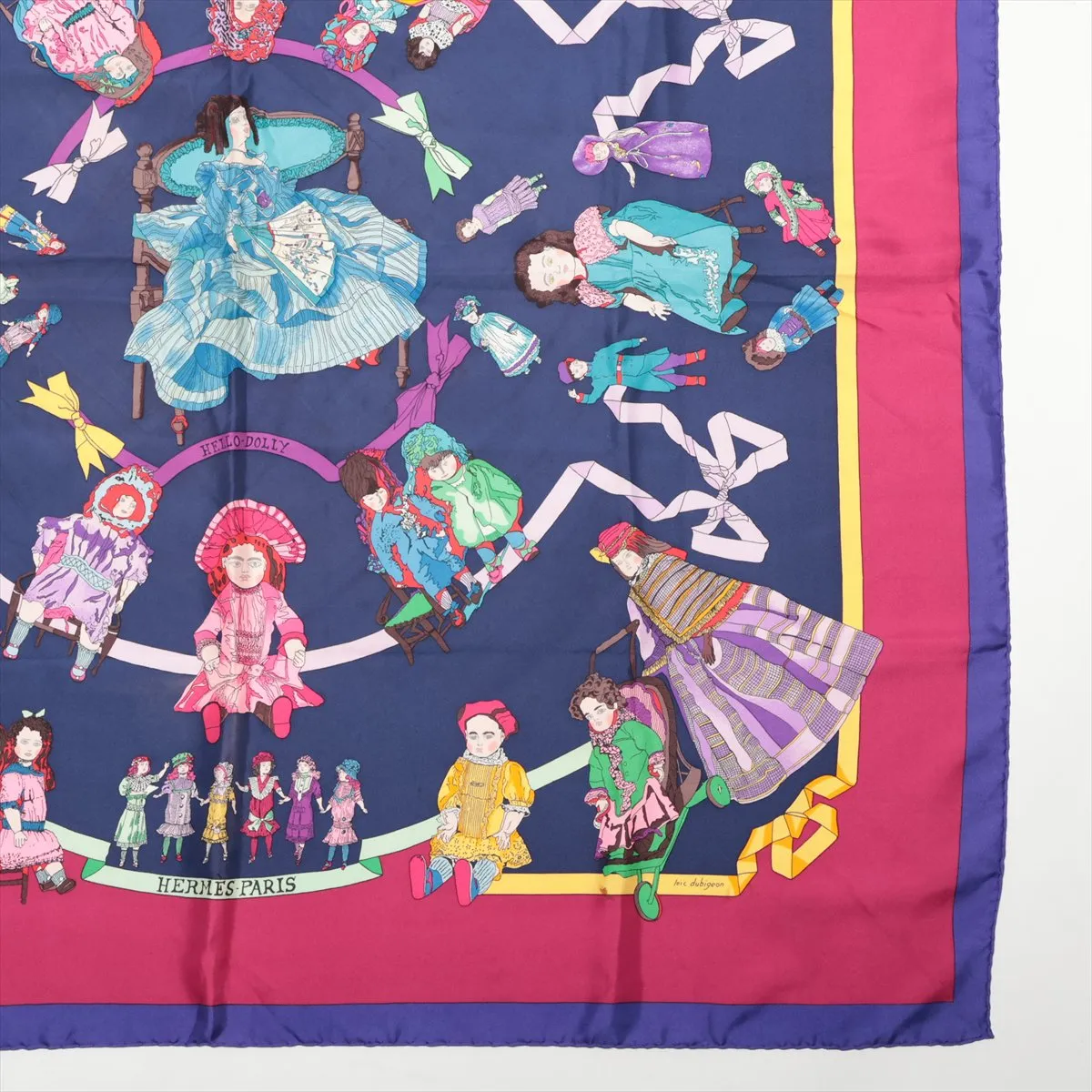Carre 90 HELLO DOLLY Doll Scarf Silk Navy — view 4