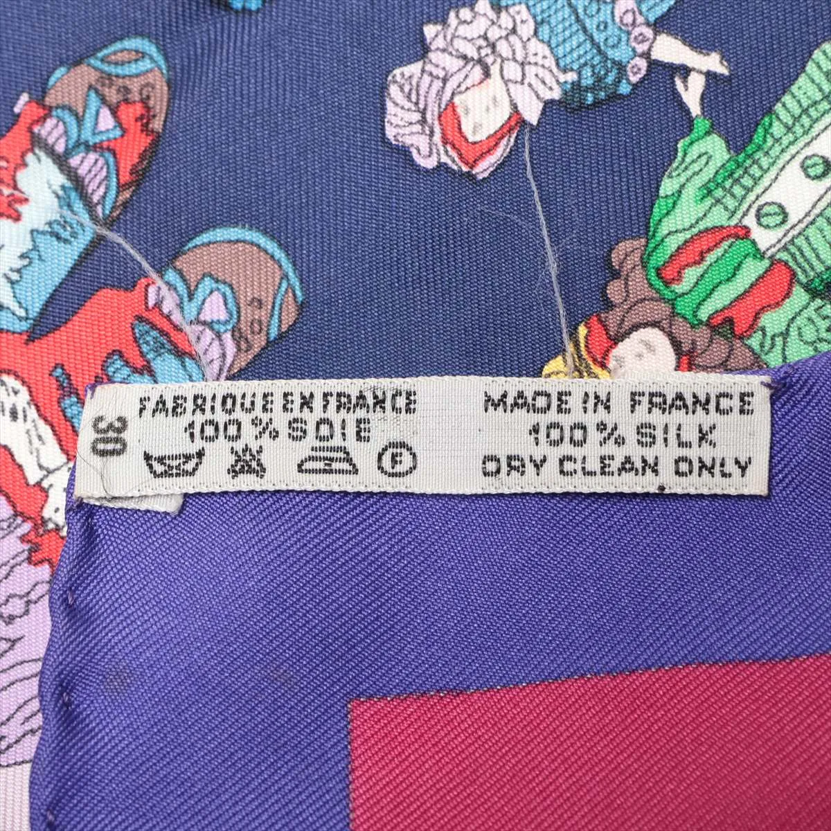 Carre 90 HELLO DOLLY Doll Scarf Silk Navy — view 6