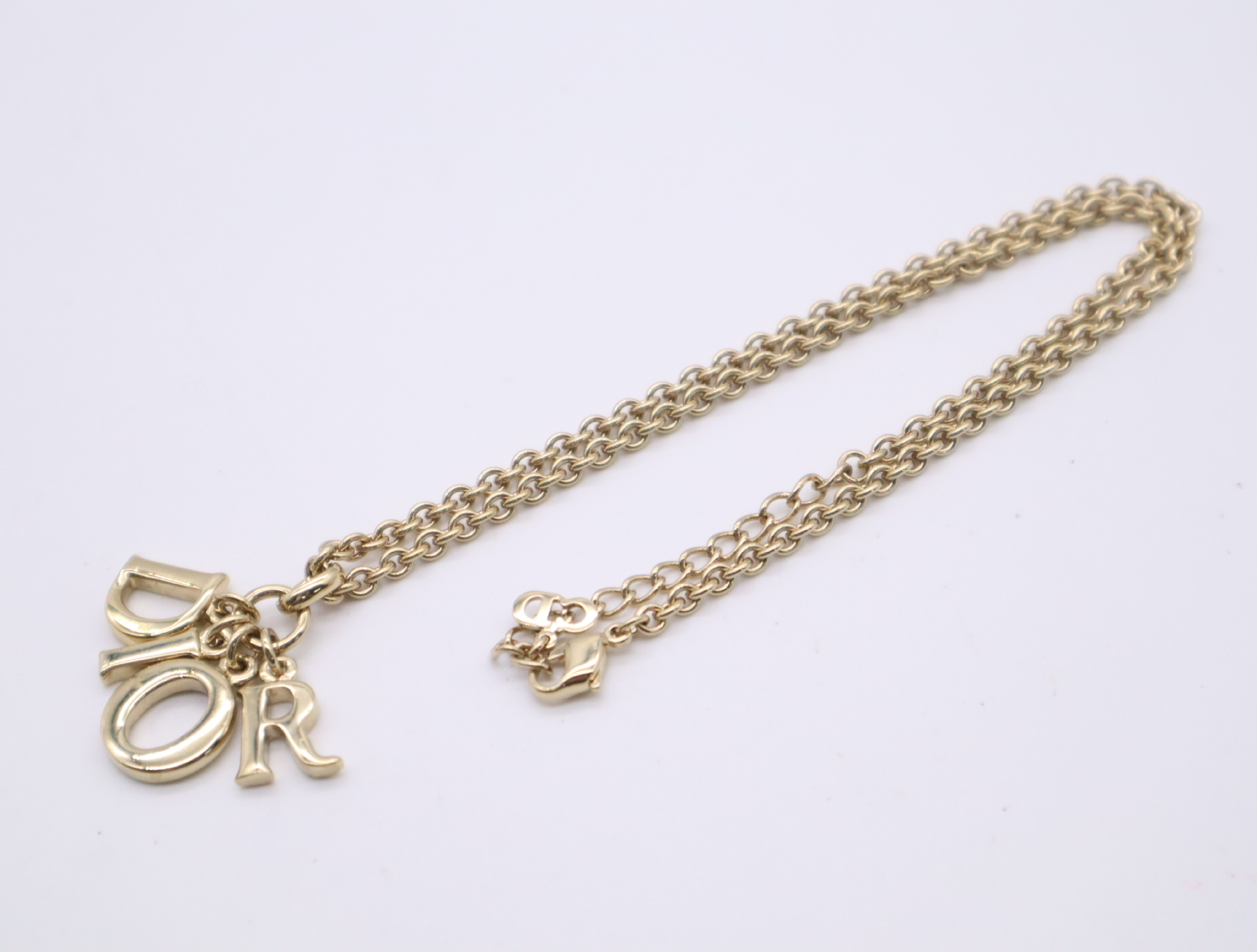 GP DIOR logo necklace, gold necklace