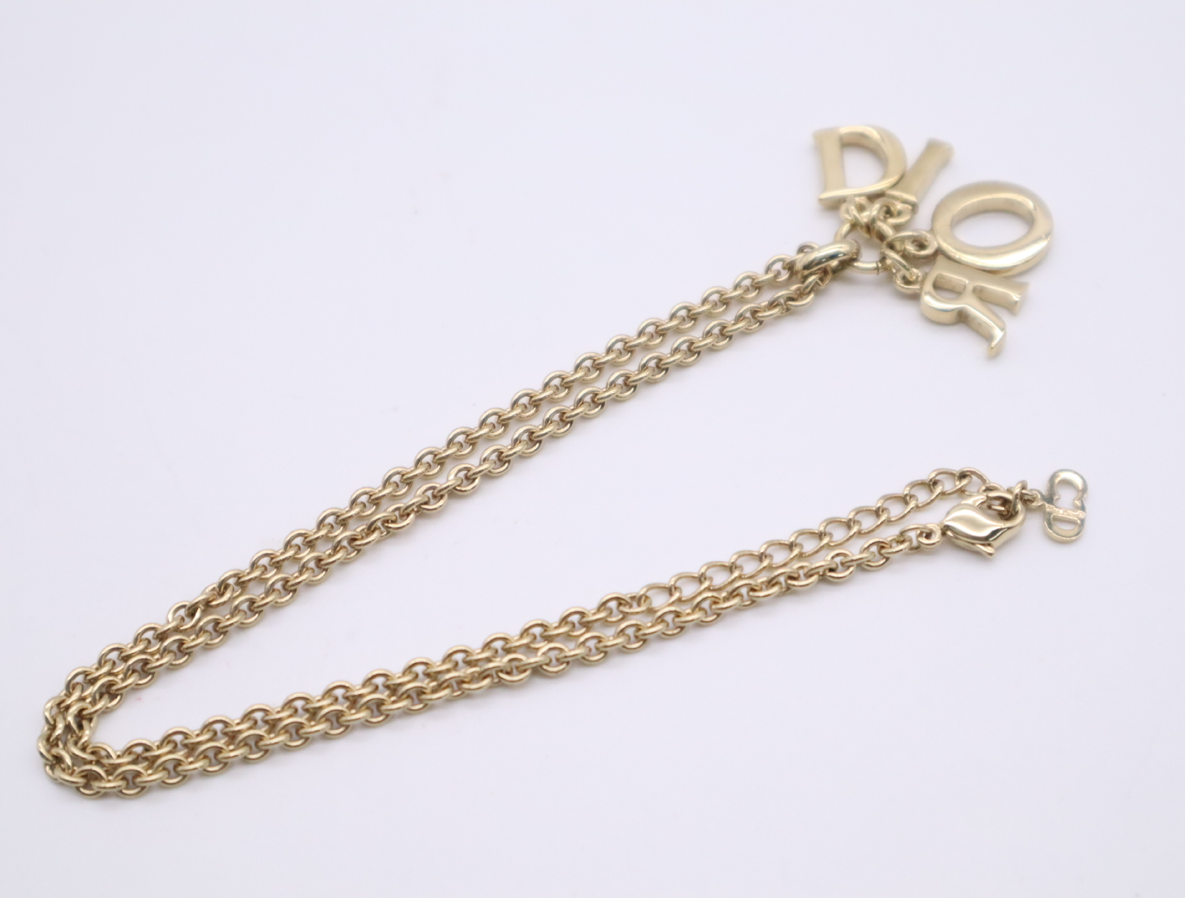 GP DIOR logo necklace, gold necklace — view 2