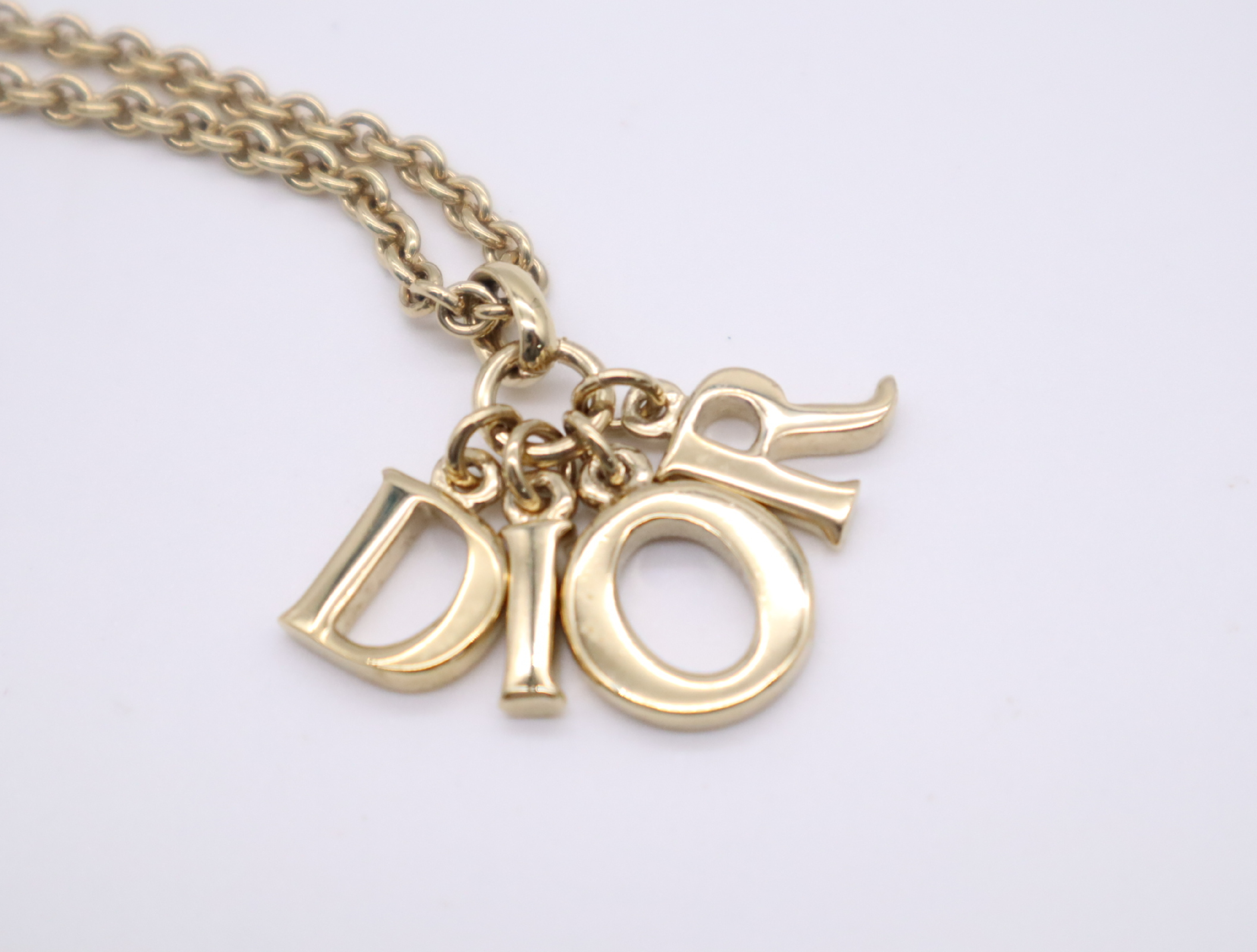 GP DIOR logo necklace, gold necklace — view 3