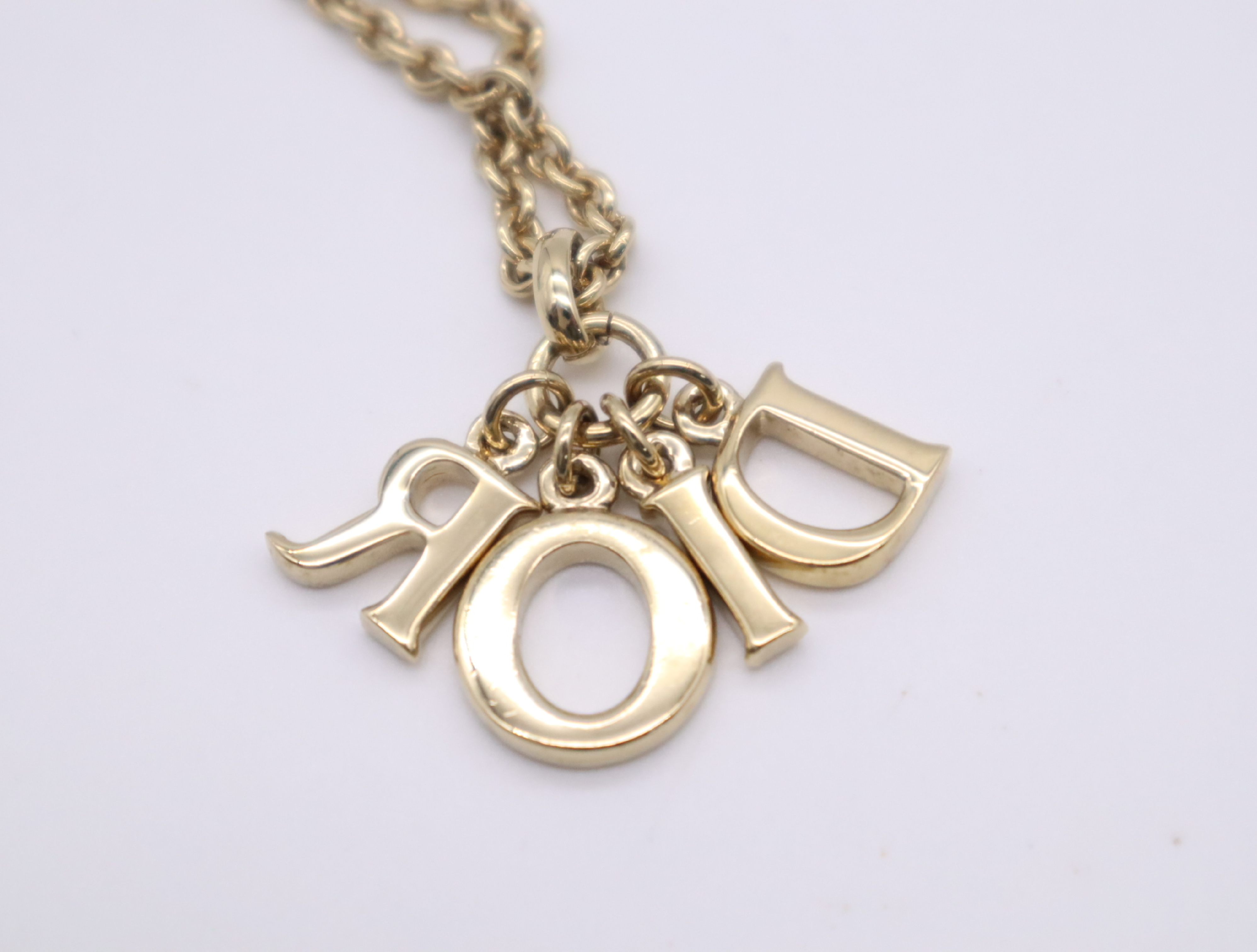 GP DIOR logo necklace, gold necklace — view 4