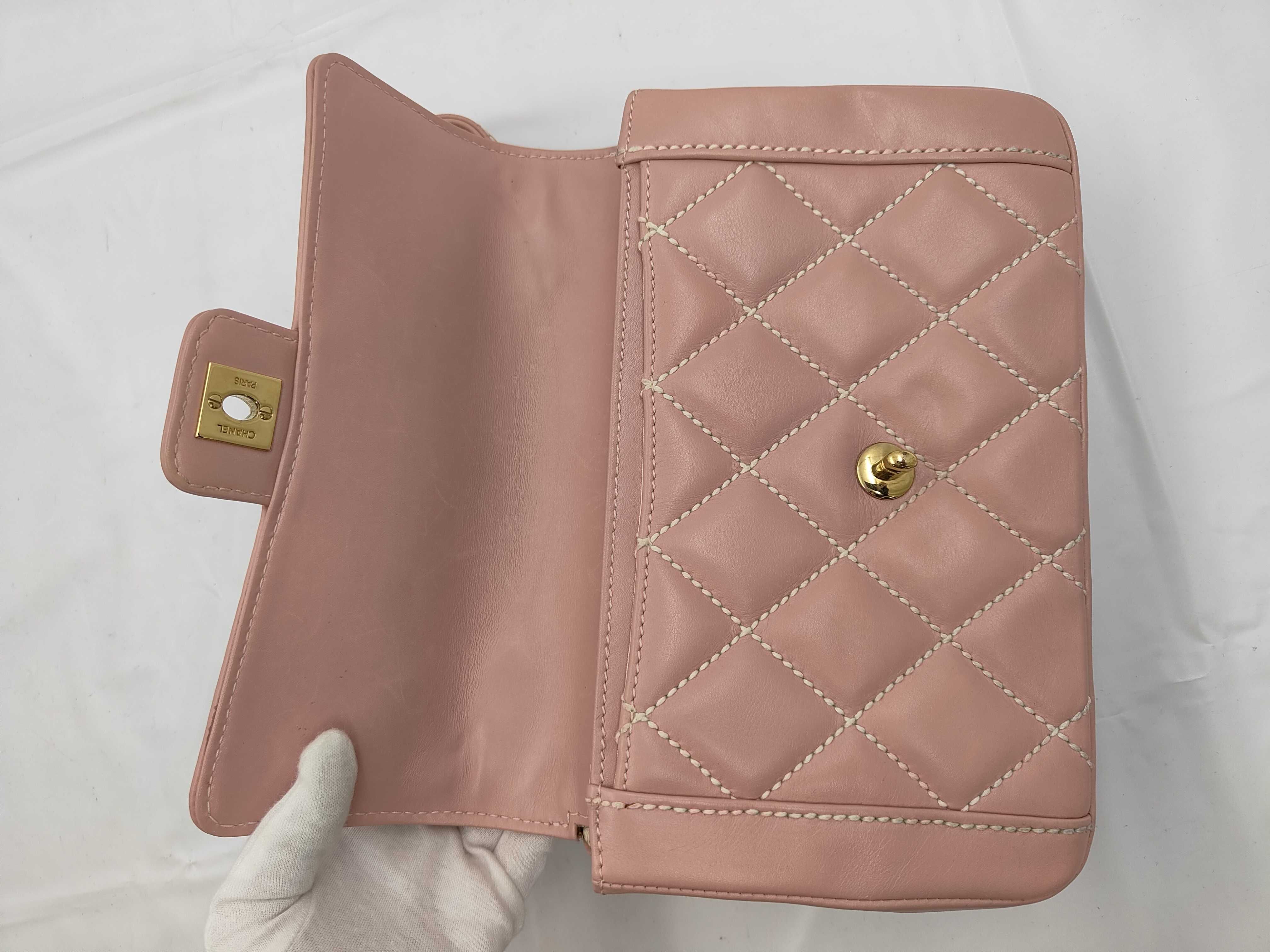 Wild Stitch Shoulder Bag, Pink, with sticker, serial number in the 9 range, handbag — view 8